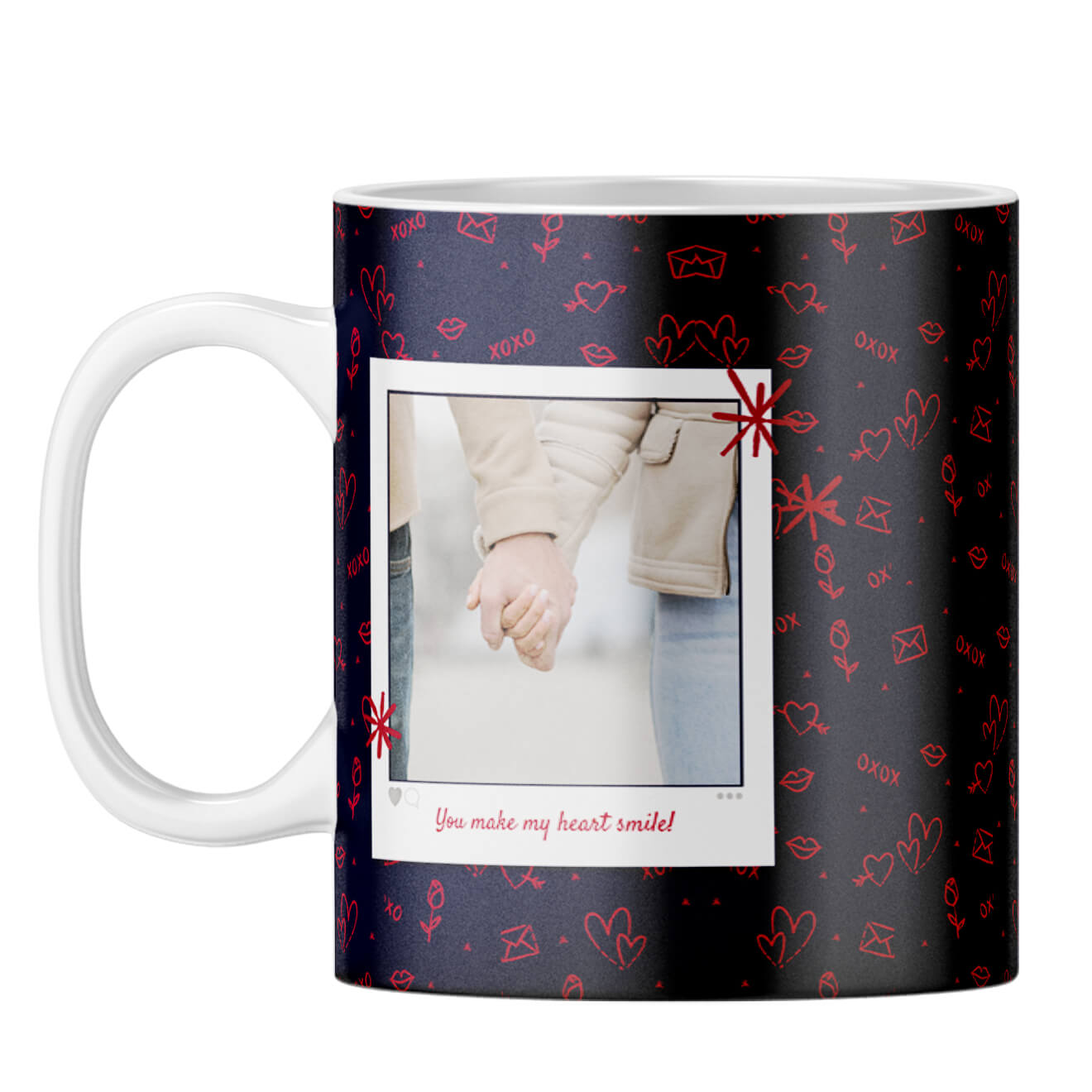 Heart Smiles Coffee Mug White