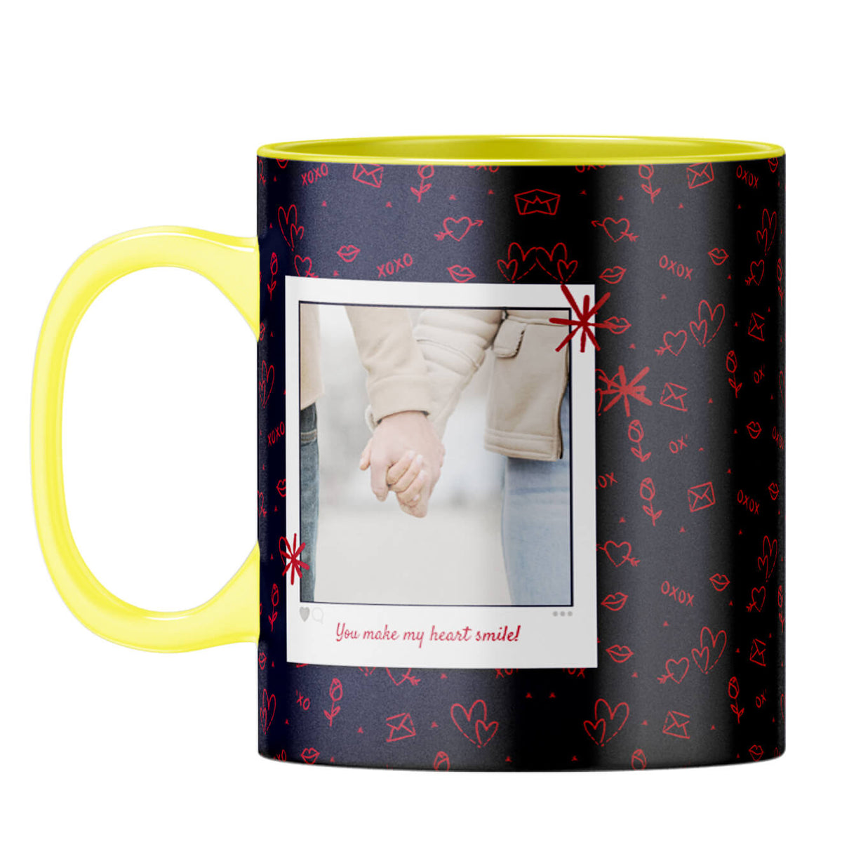 Heart Smiles Coffee Mug Yellow