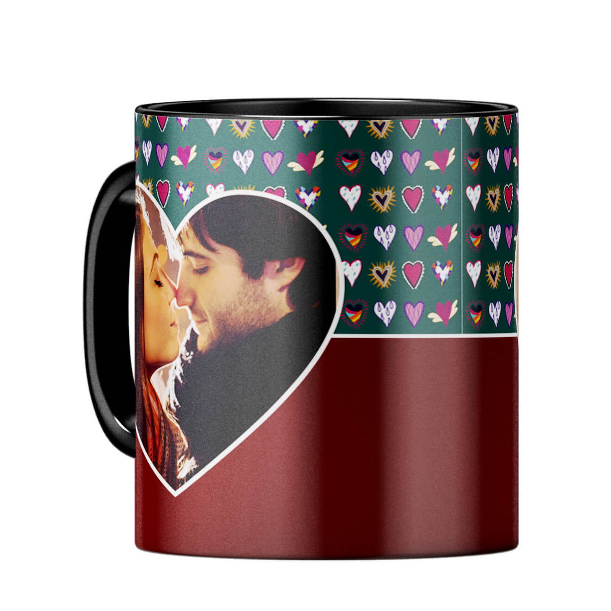 Hearts Photo Coffee MugC-Black