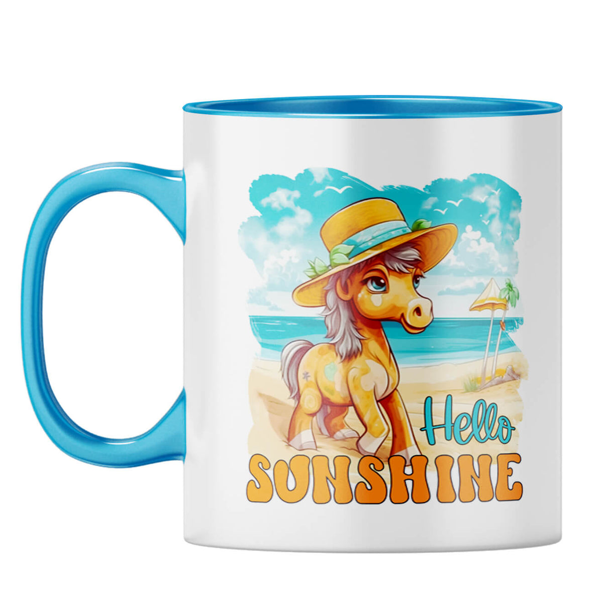Hello Sunshine Coffee Mug Light Blue