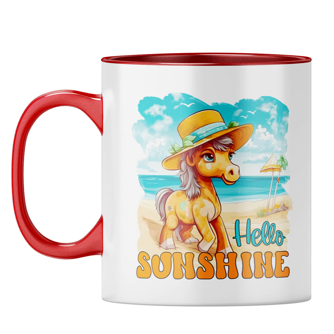 Hello Sunshine Coffee Mug Red