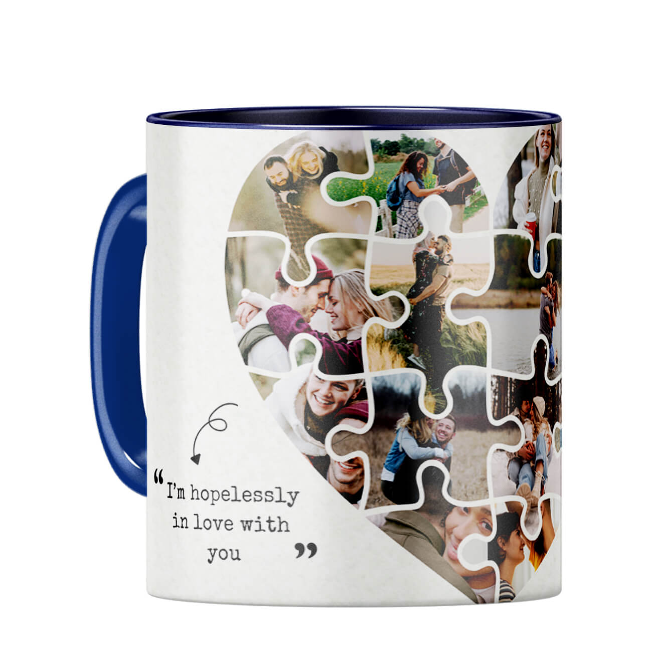 Hopelessly in Love Coffee Mug Dark Blue