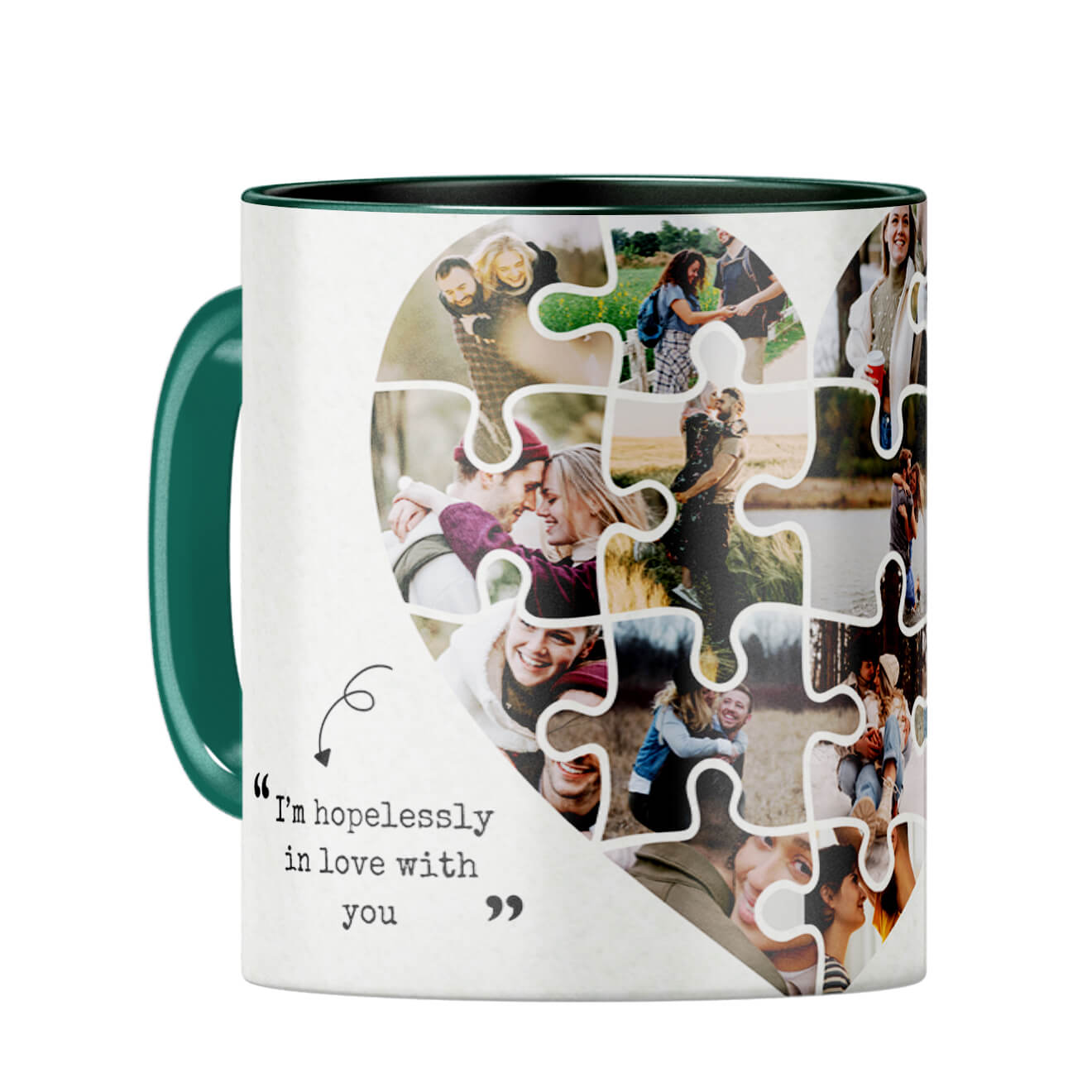 Hopelessly in Love Coffee Mug Dark Green