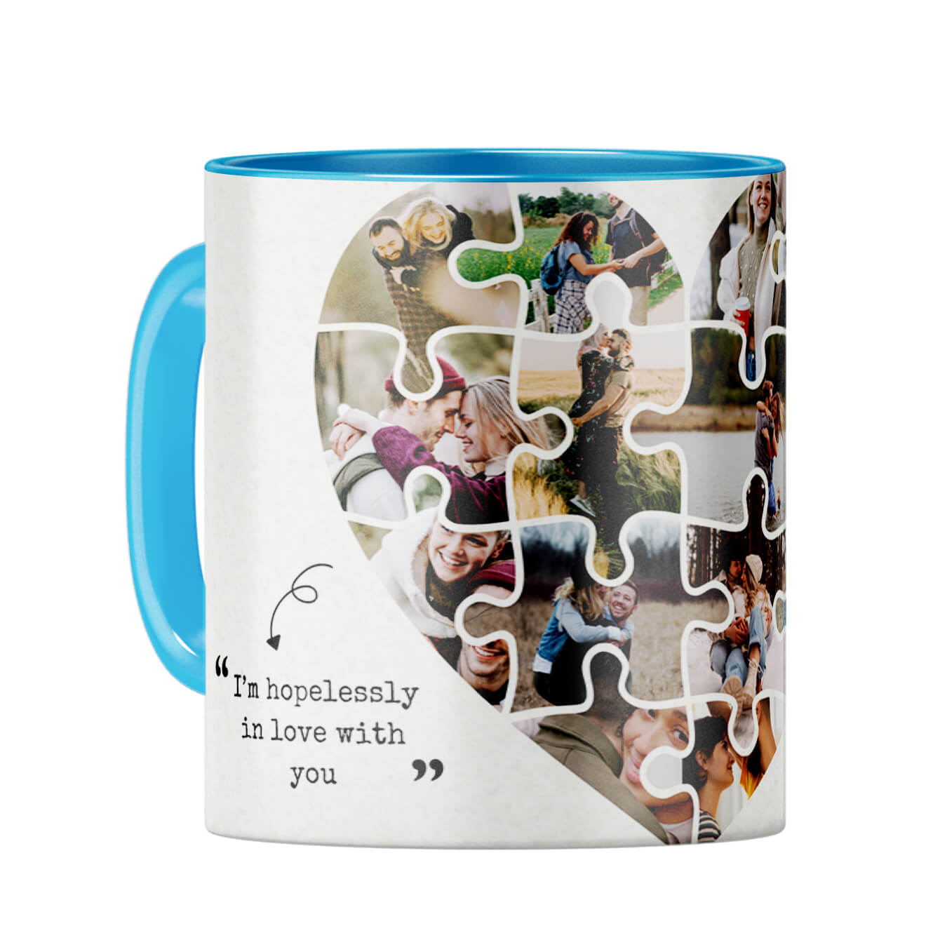 Hopelessly in Love Coffee Mug Light Blue