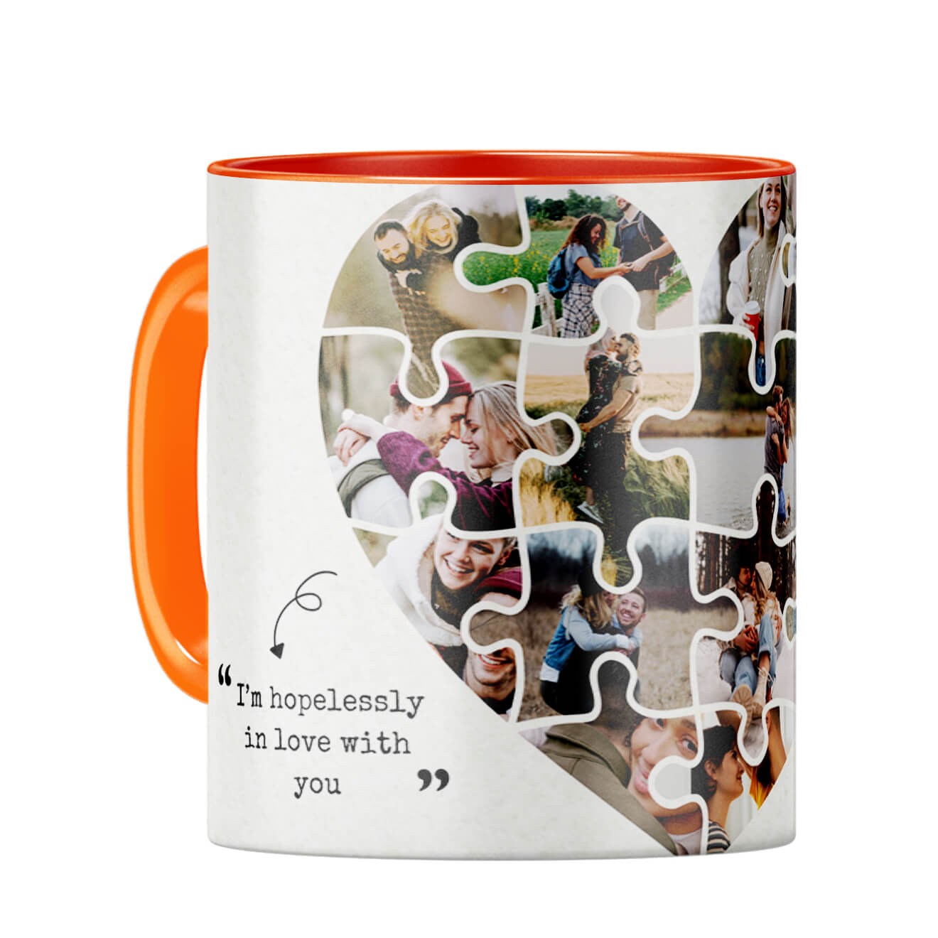 Hopelessly in Love Coffee Mug Orange