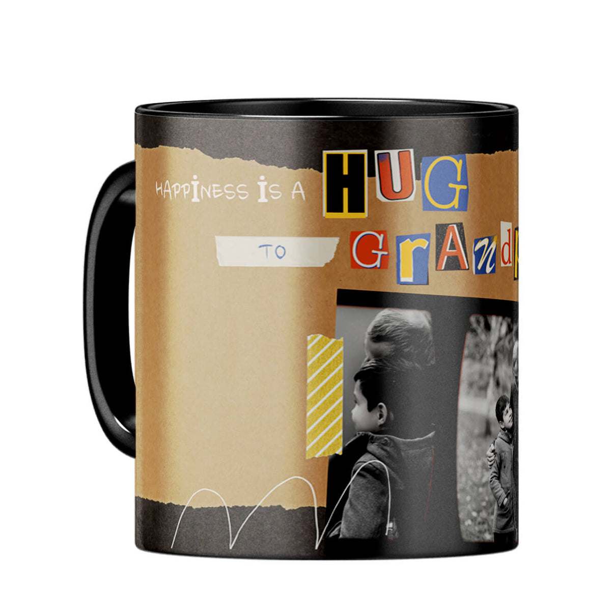 Hug Grandpa Coffee Mug Black