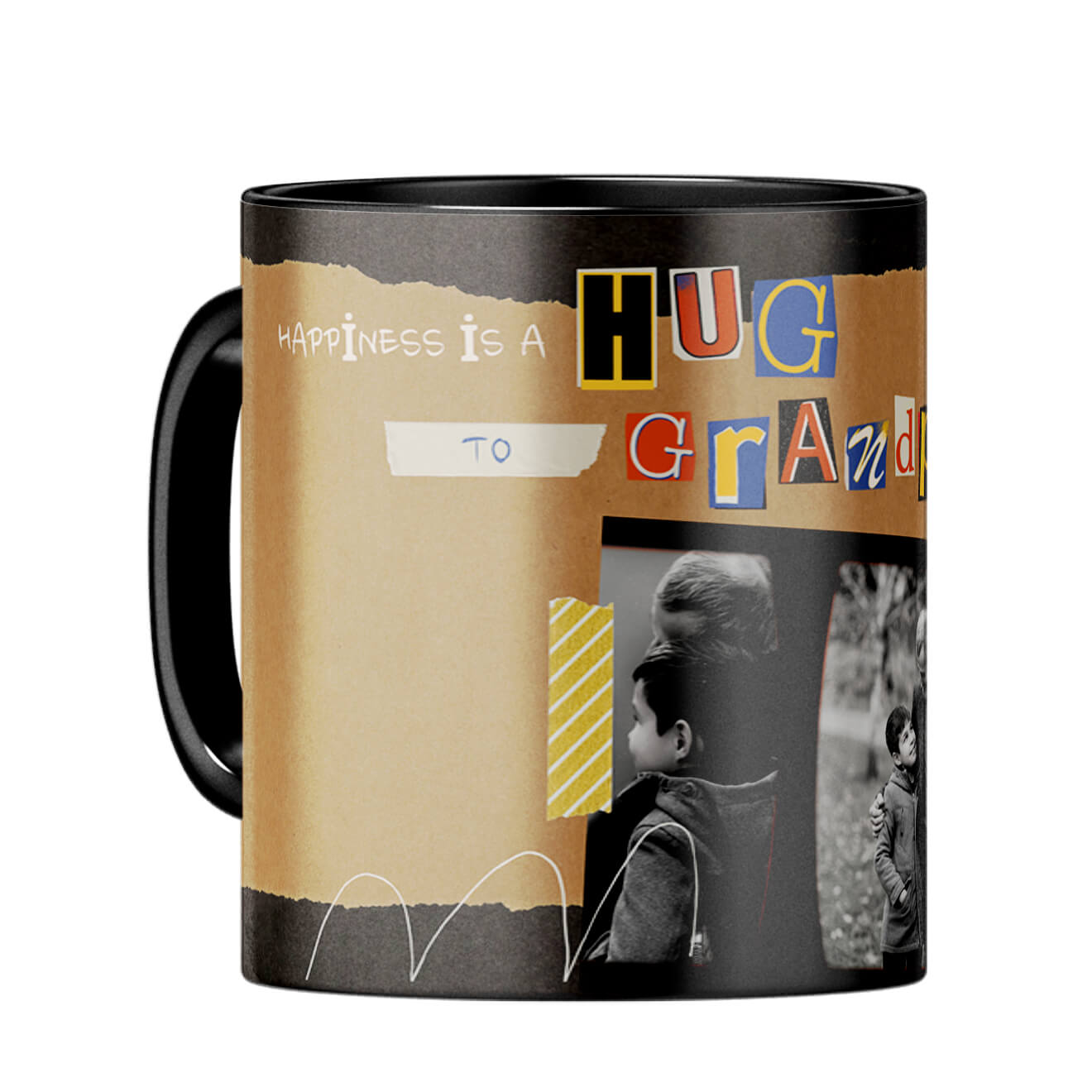 Hug Grandpa Coffee Mug Black