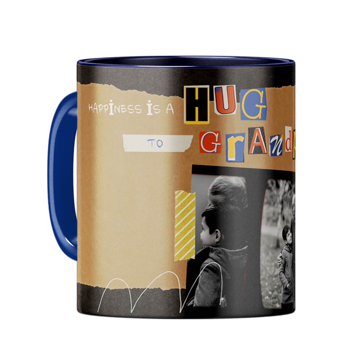 Hug Grandpa Coffee Mug Dark Blue