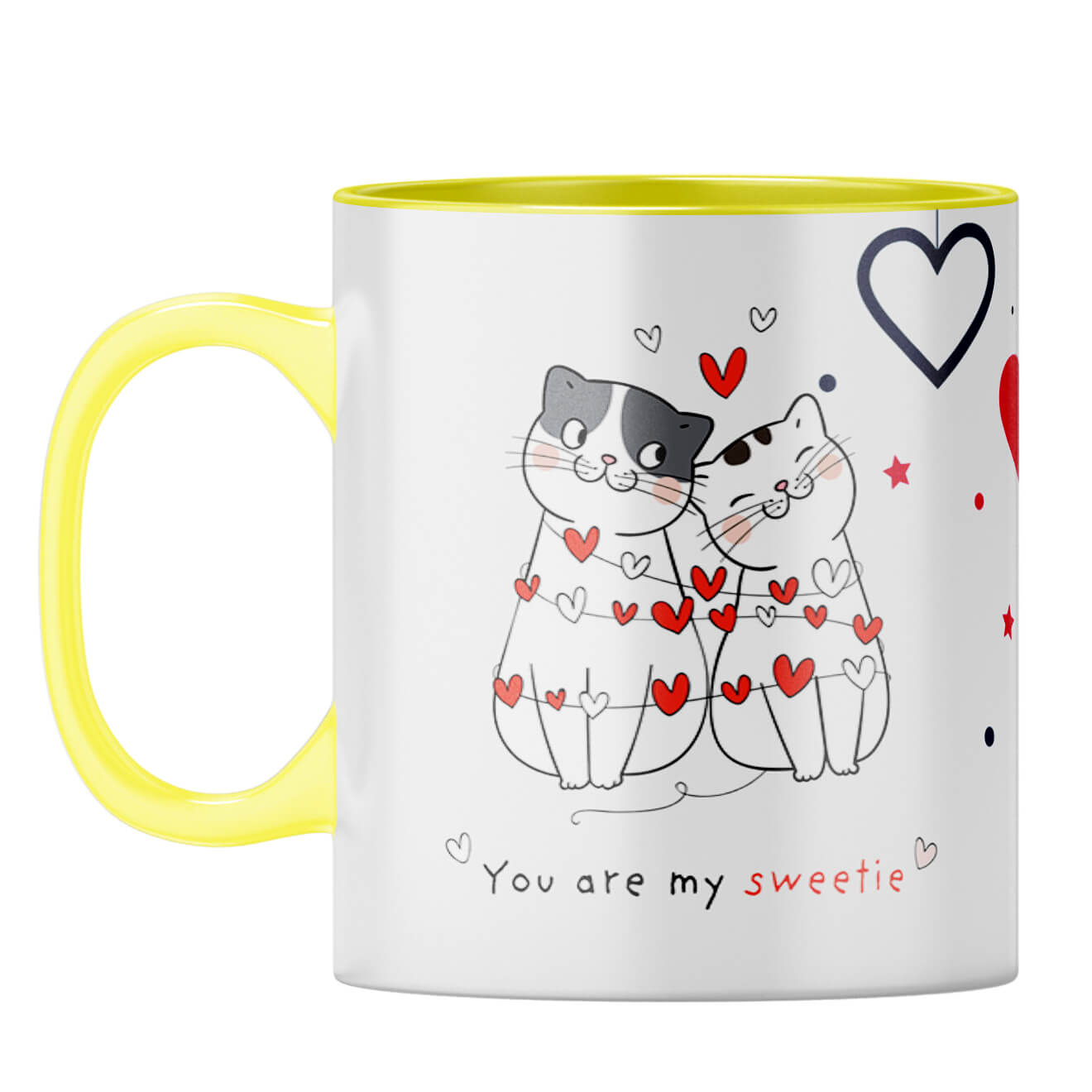 Hugs and Kisses Coffee Mug Yellow