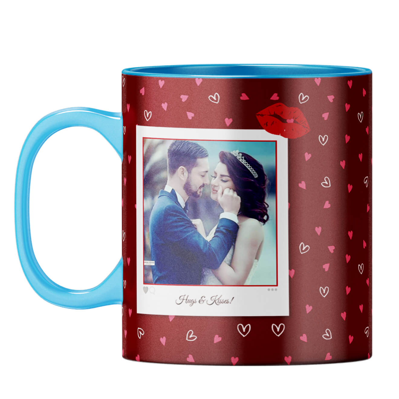 Hugs n Kisses Coffee Mug Light Blue