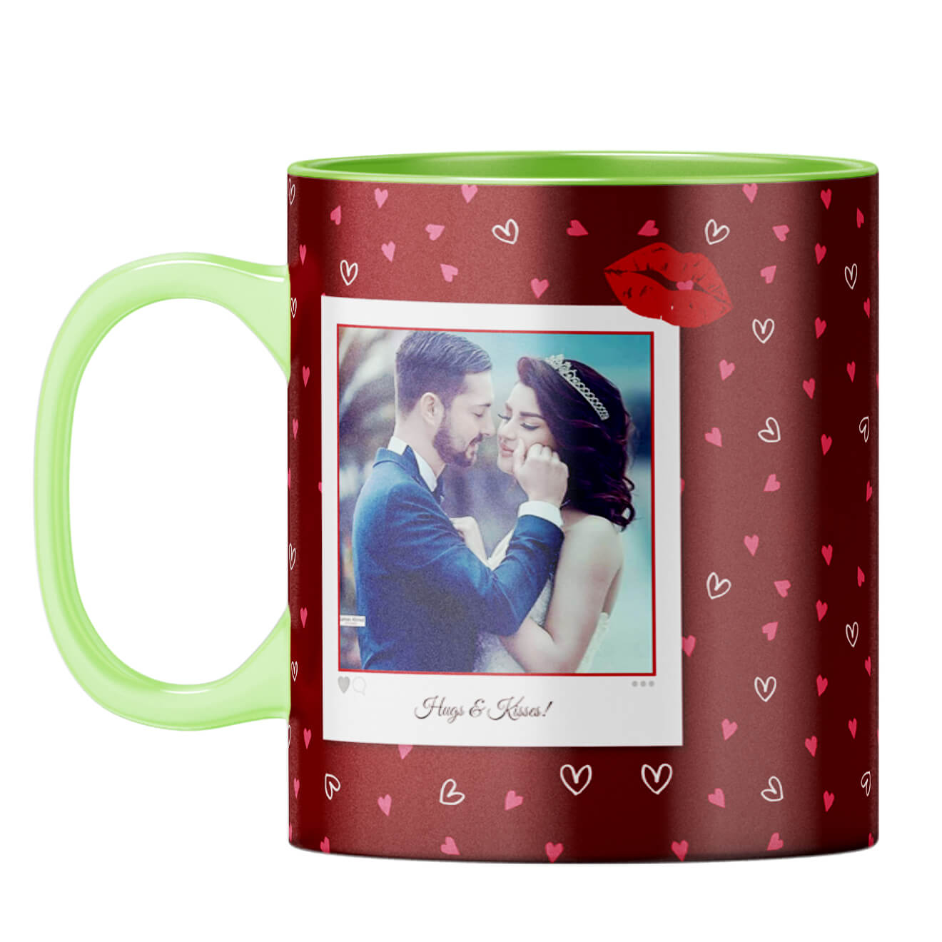 Hugs n Kisses Coffee Mug Light Green