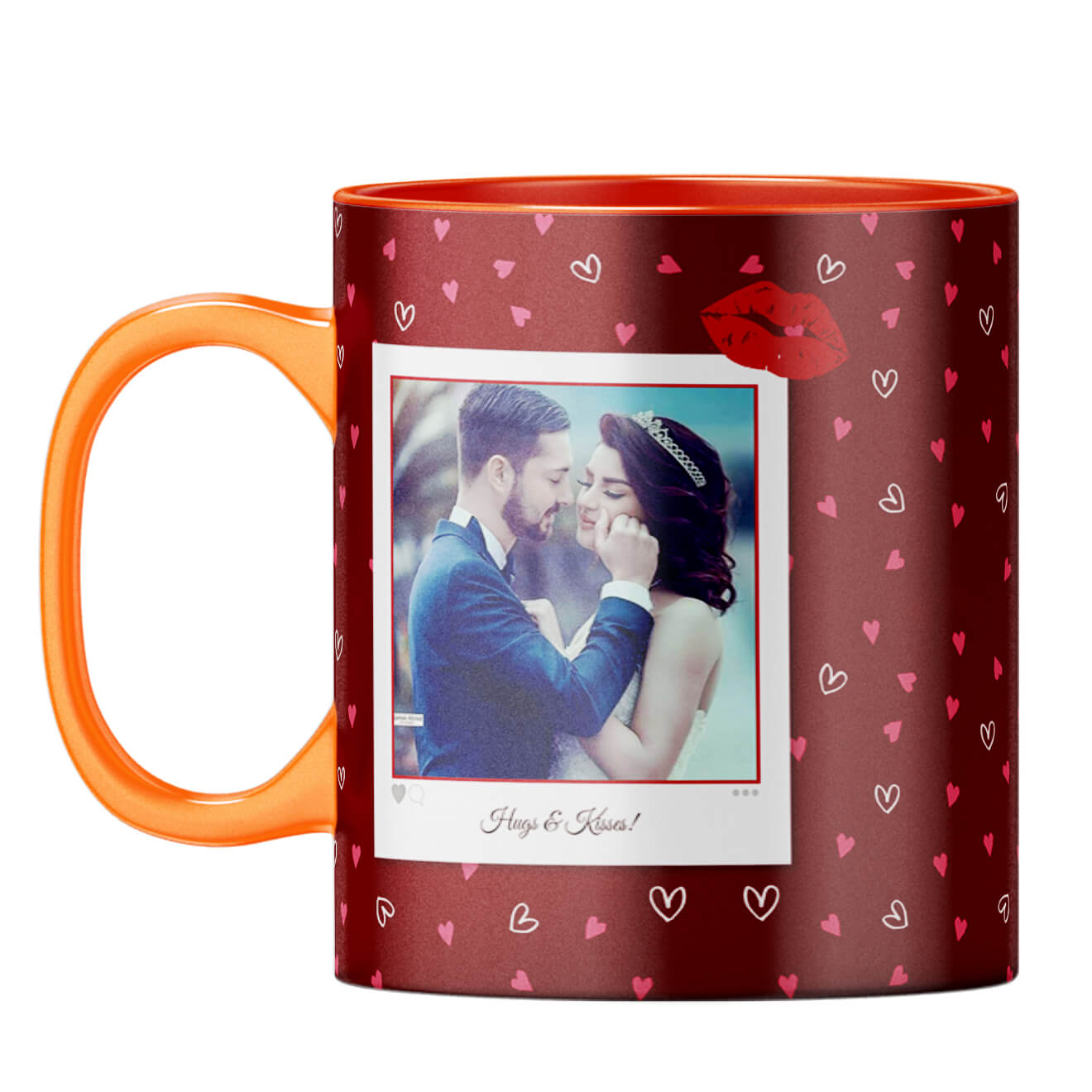 Hugs n Kisses Coffee Mug Orange