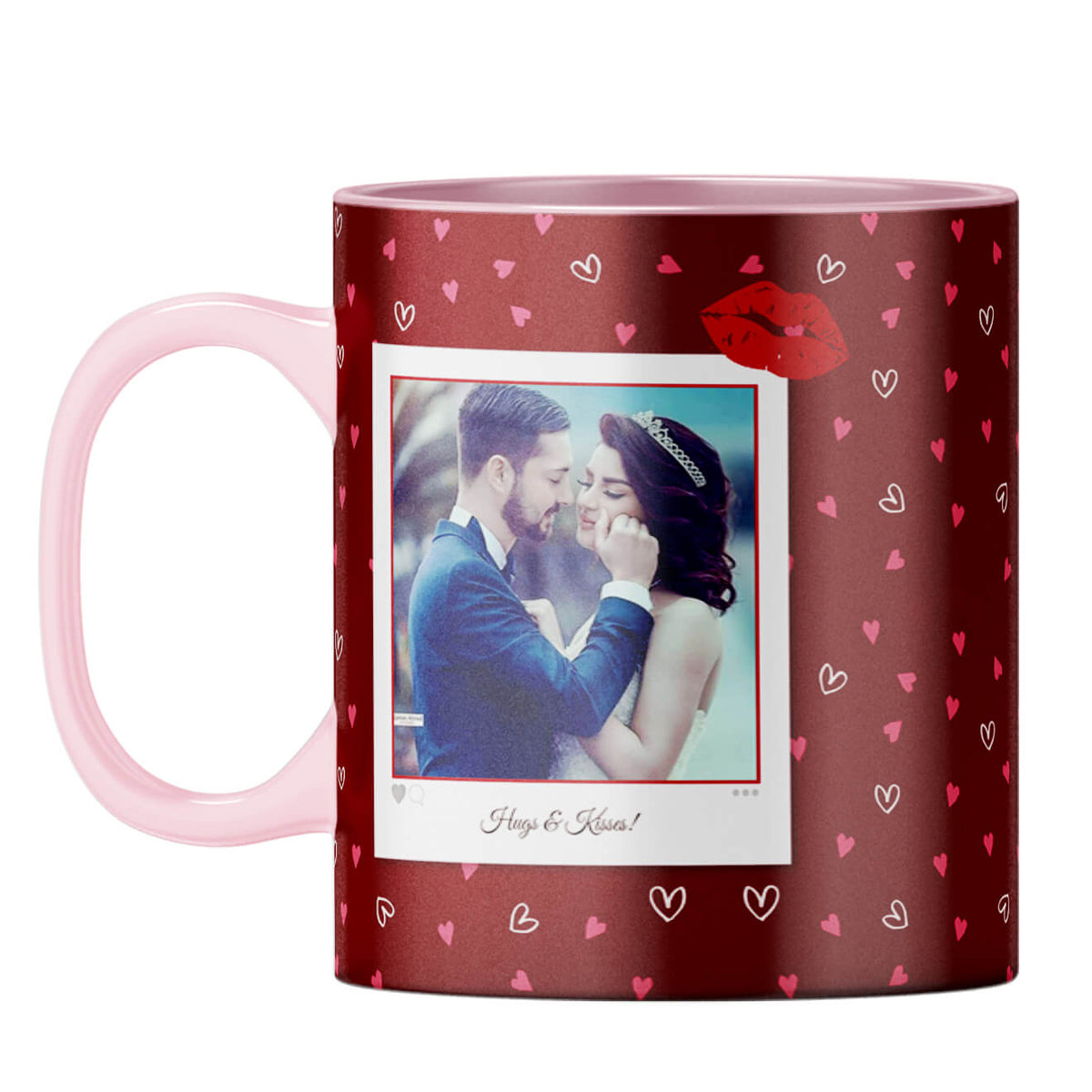 Hugs n Kisses Coffee Mug Pink