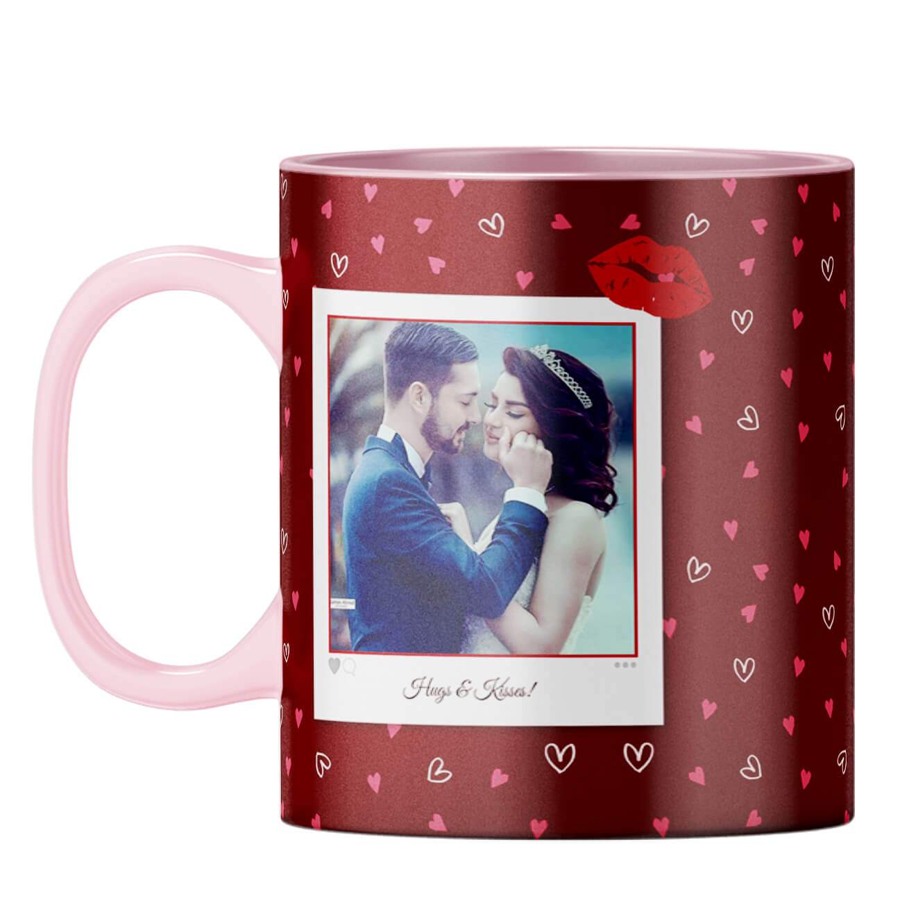 Hugs n Kisses Coffee Mug Pink