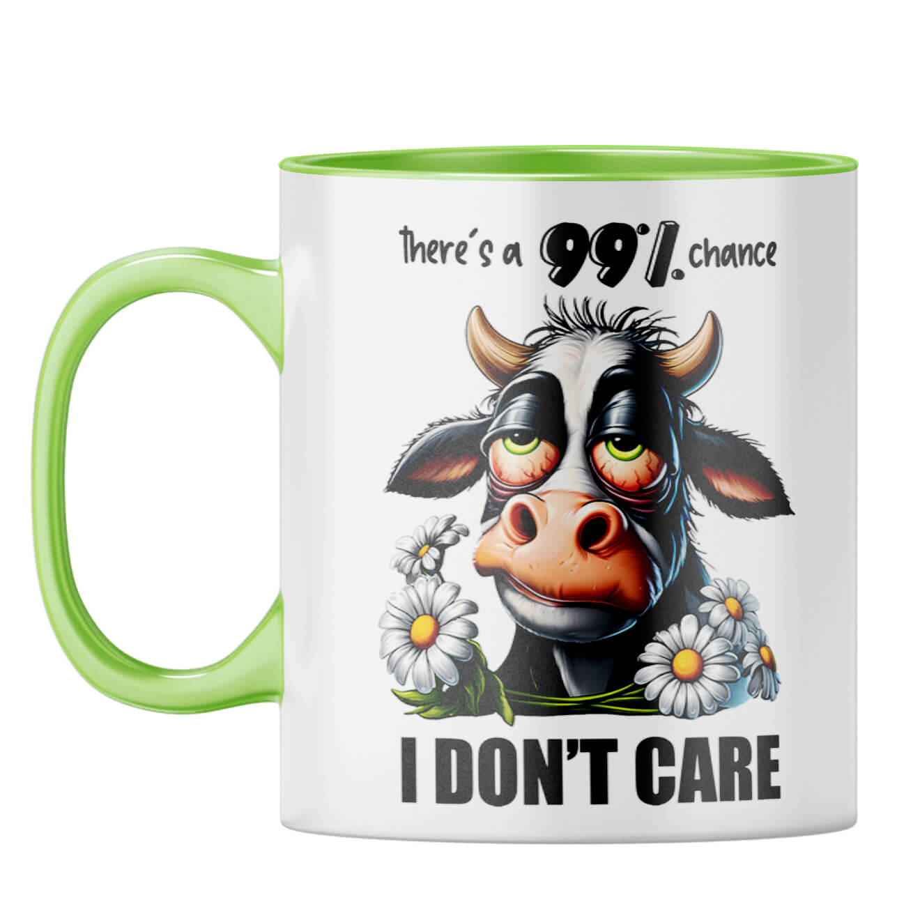 I Dont Care Coffee Mug Light Green