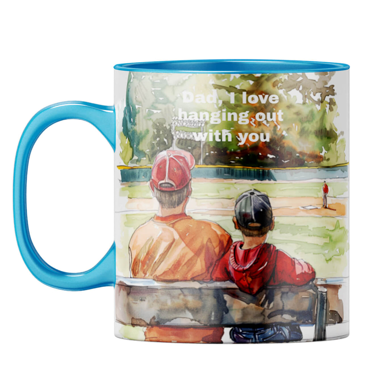 I Love Hanging Out with You Dad Coffee Mug Light Blue
