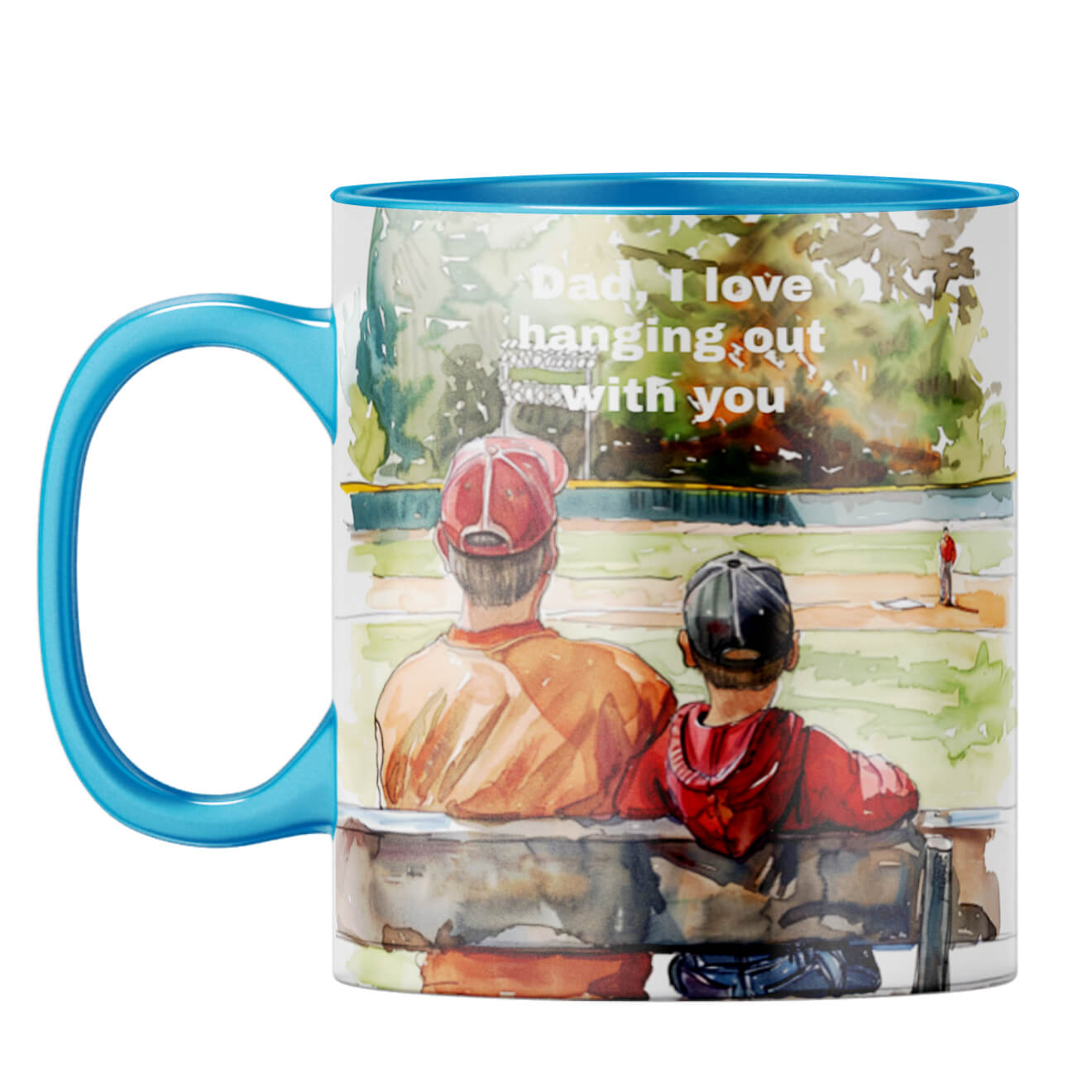 I Love Hanging Out with You Dad Coffee Mug Light Blue