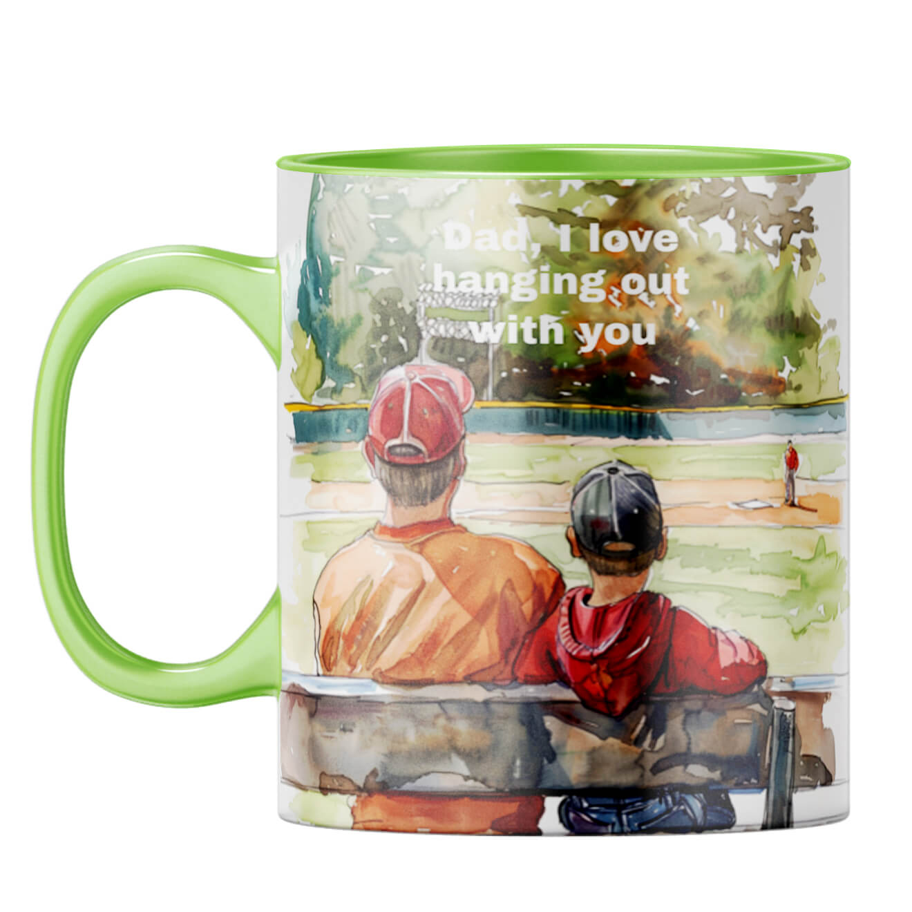 I Love Hanging Out with You Dad Coffee Mug Light Green