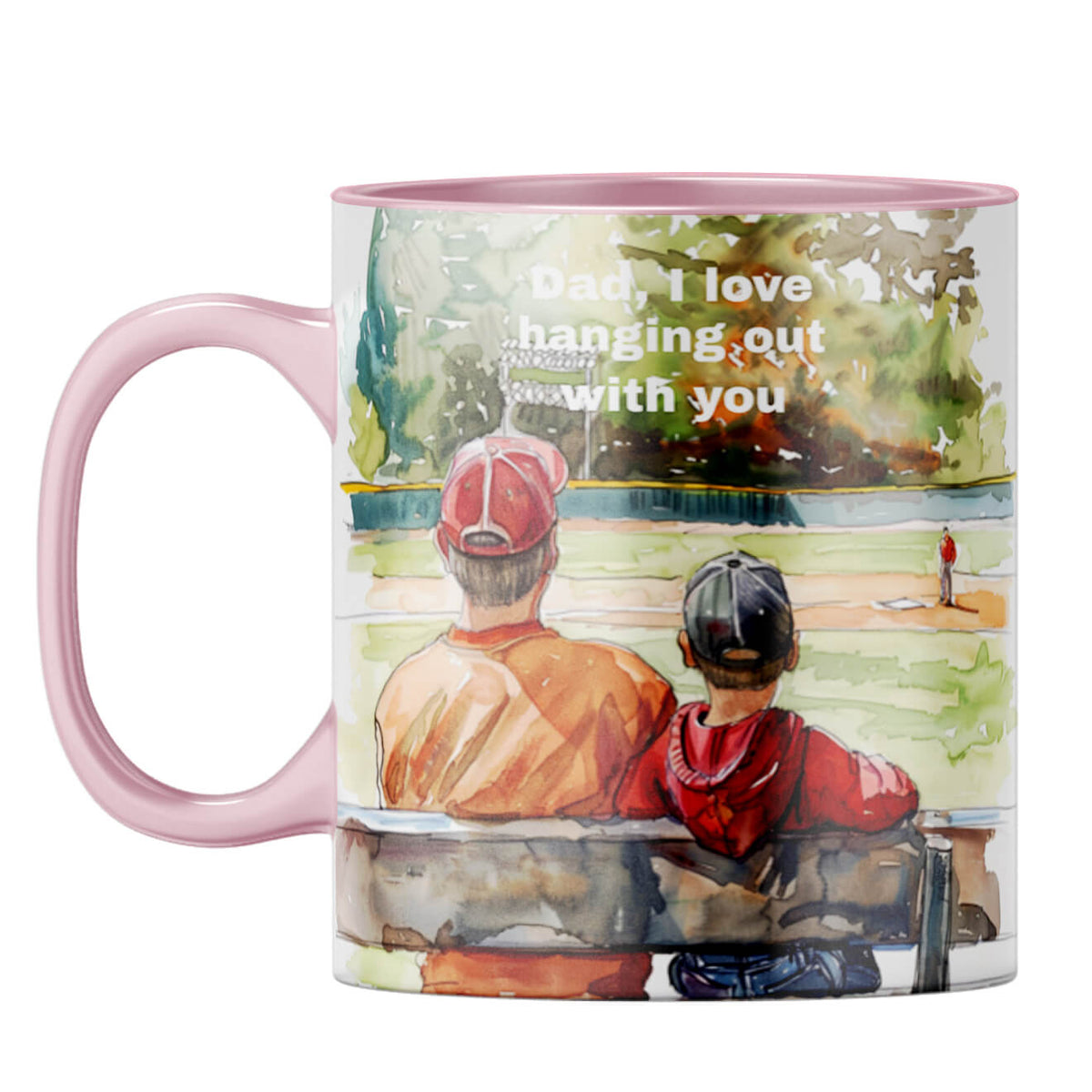 I Love Hanging Out with You Dad Coffee Mug Pink