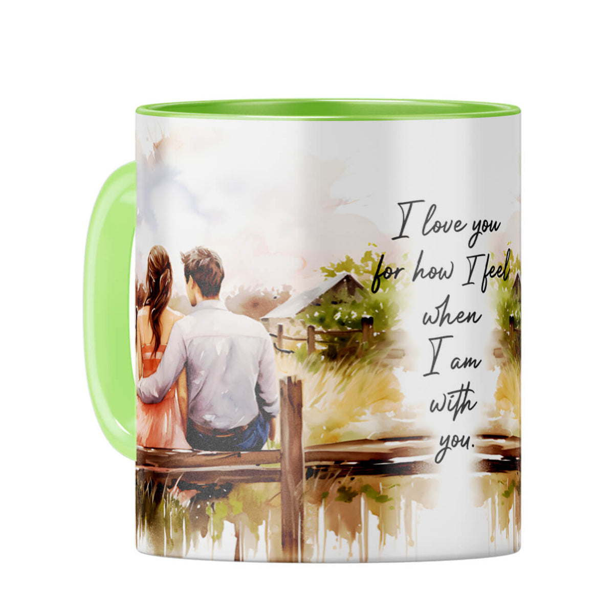 I Love When I am With You Coffee Mug Light Green