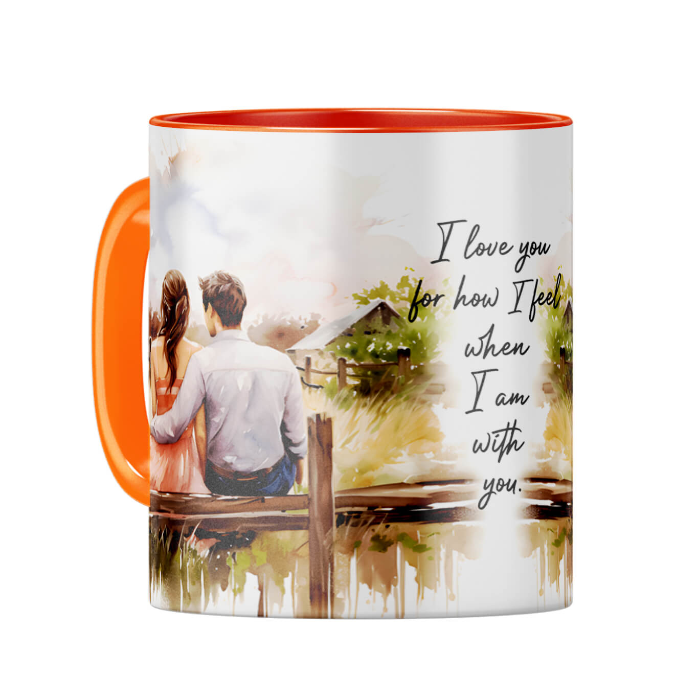 I Love When I am With You Coffee Mug Orange