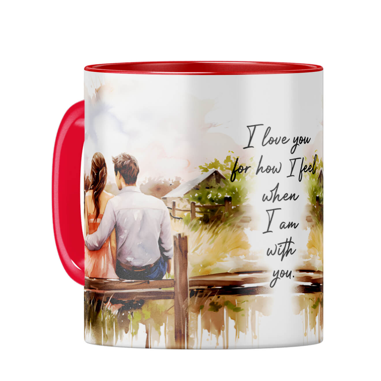 I Love When I am With You Coffee Mug Red