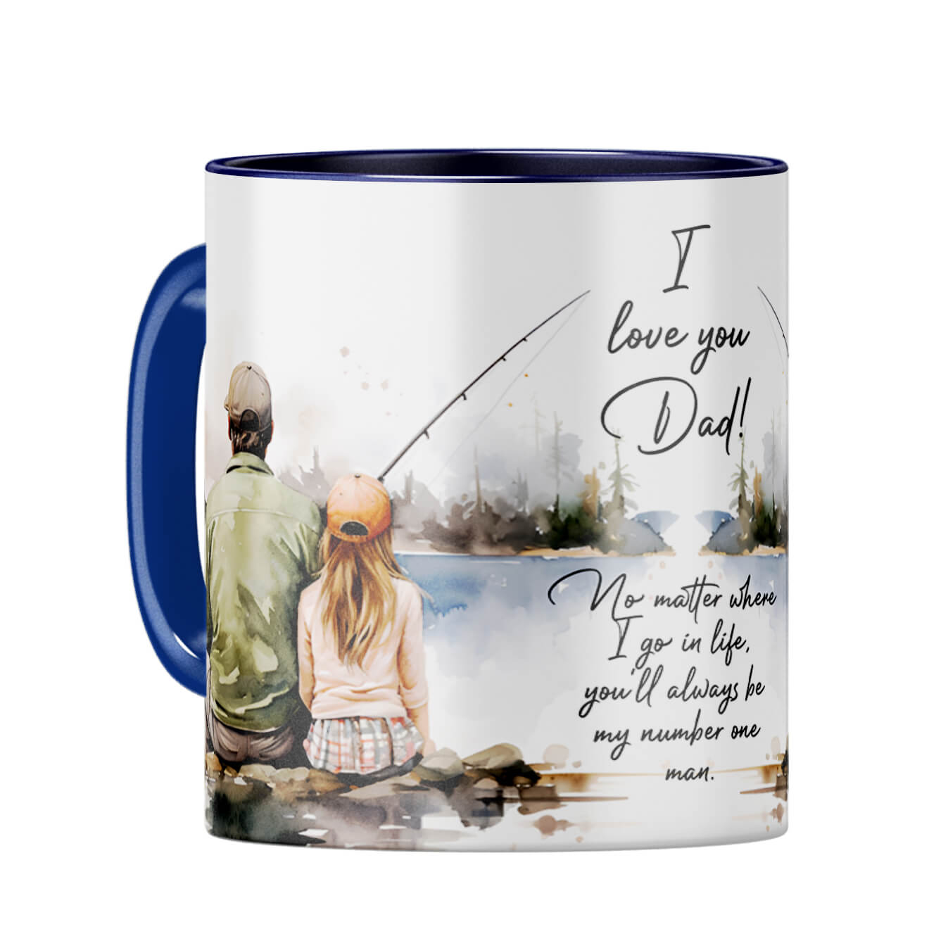 I Love You Dad Coffee Mug Dark Blue
