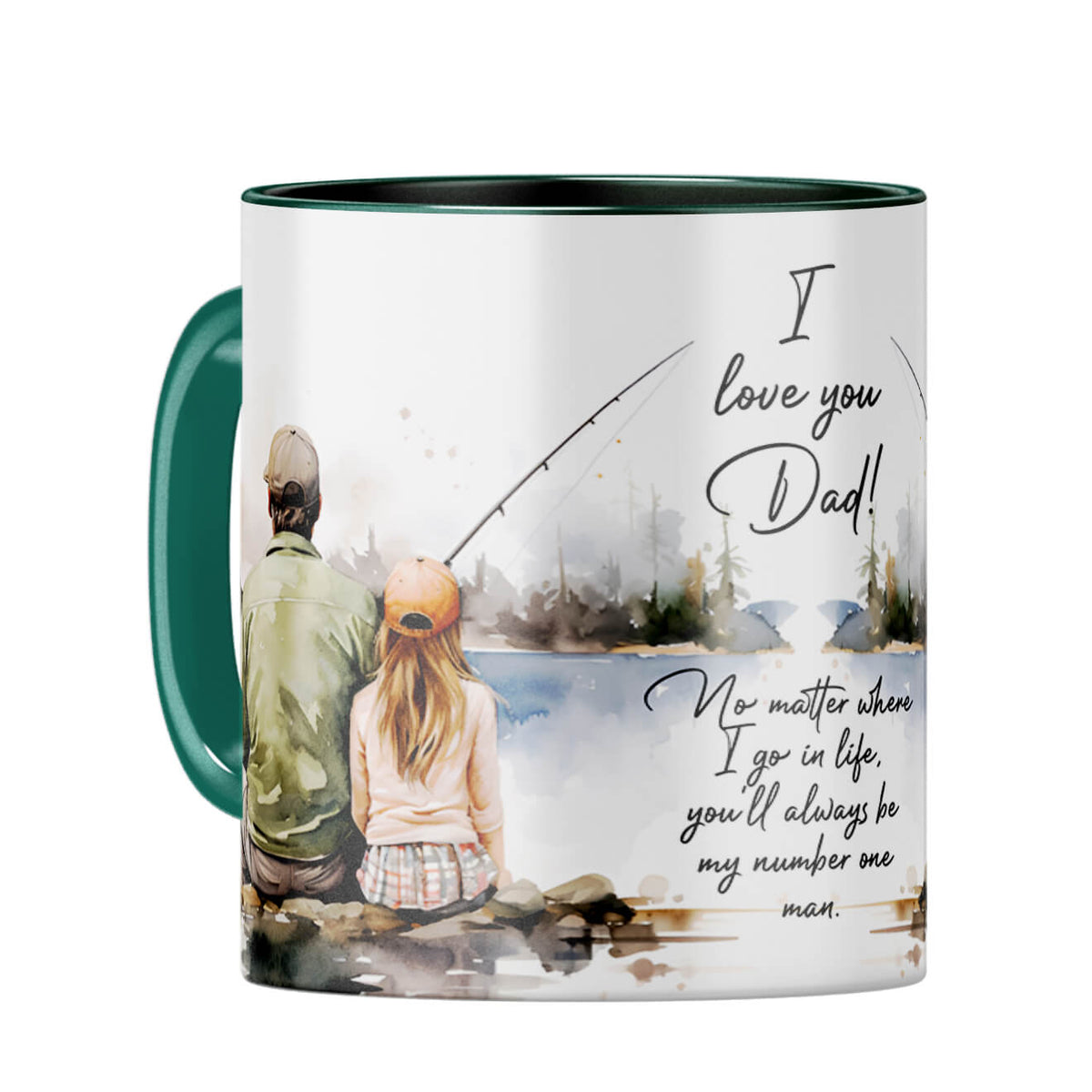 I Love You Dad Coffee Mug Dark Green