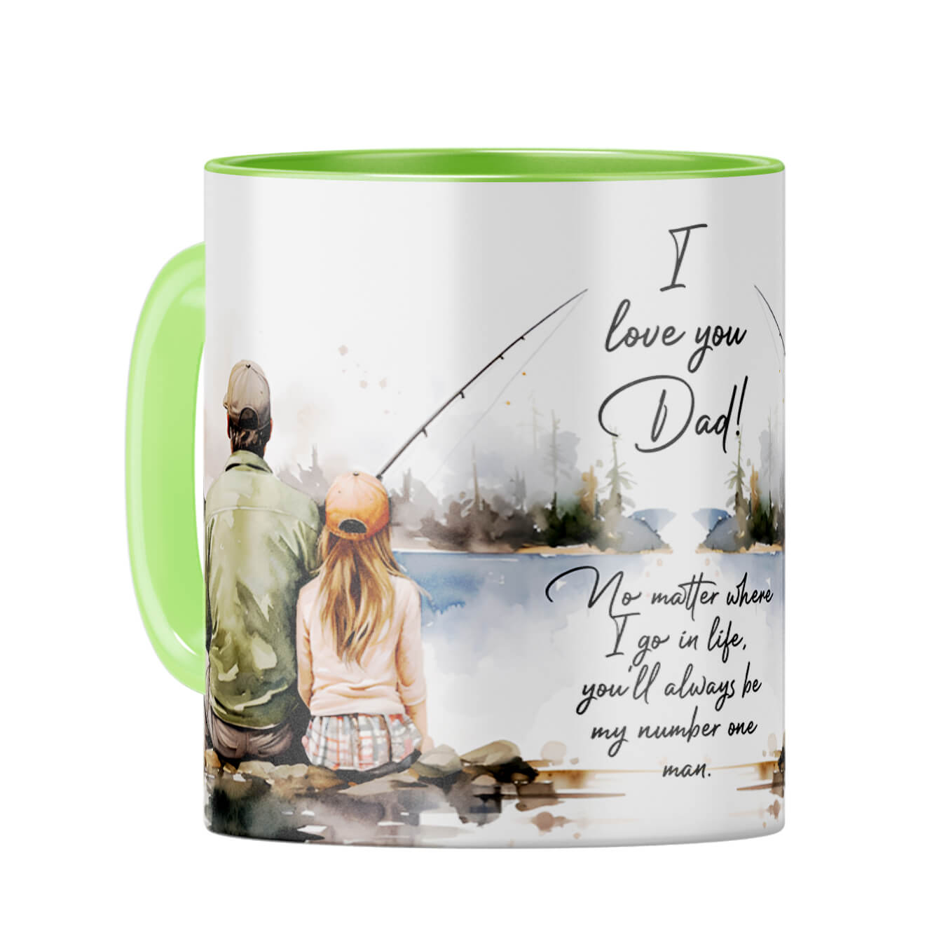 I Love You Dad Coffee Mug Light Green