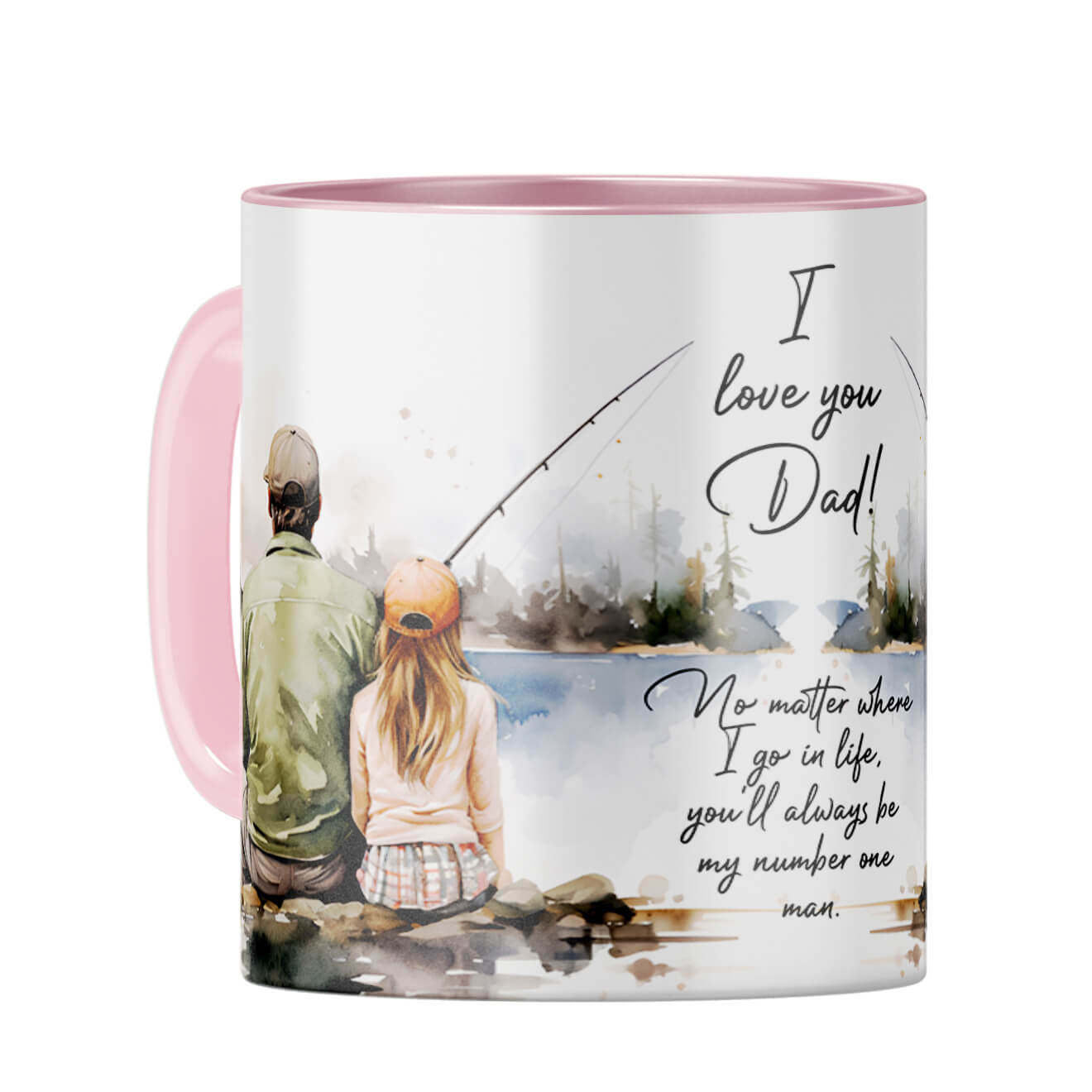 I Love You Dad Coffee Mug Pink