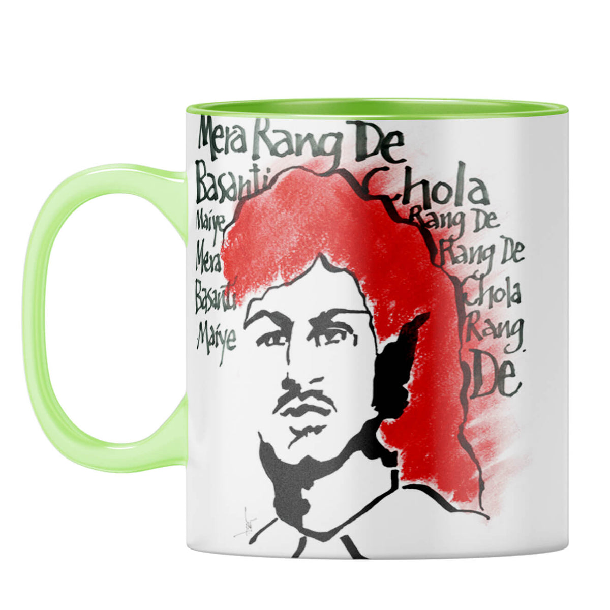 Indro's Art Bhagat Singh Coffee Mug Light Green