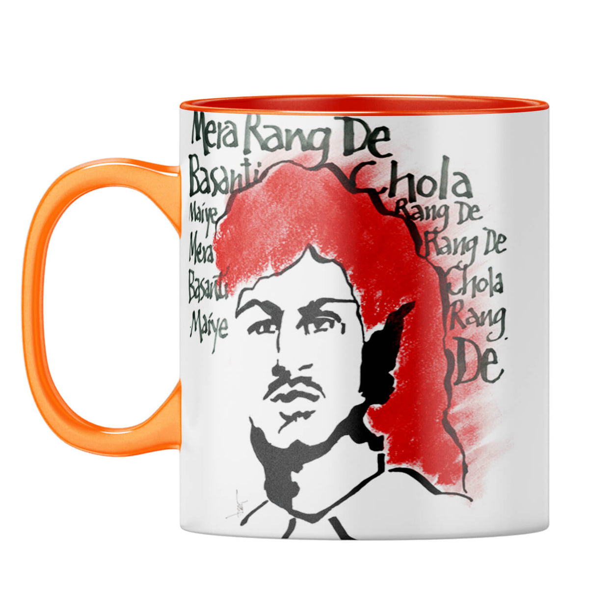 Indro's Art Bhagat Singh Coffee Mug Orange
