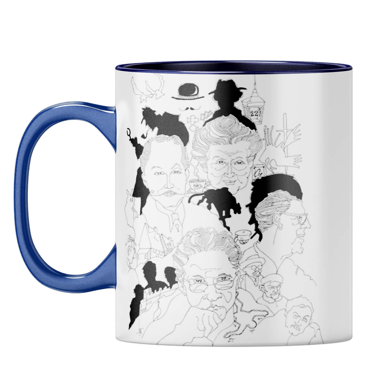 Indro's Art Great Detectives Coffee Mug Dark Blue