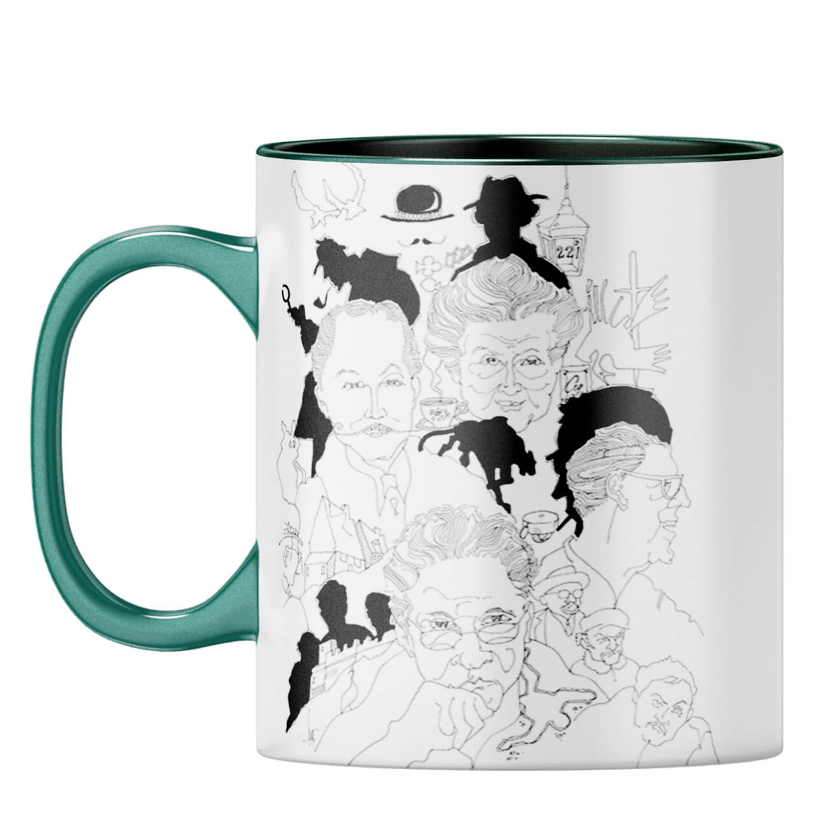 Indro's Art Great Detectives Coffee Mug Dark Green