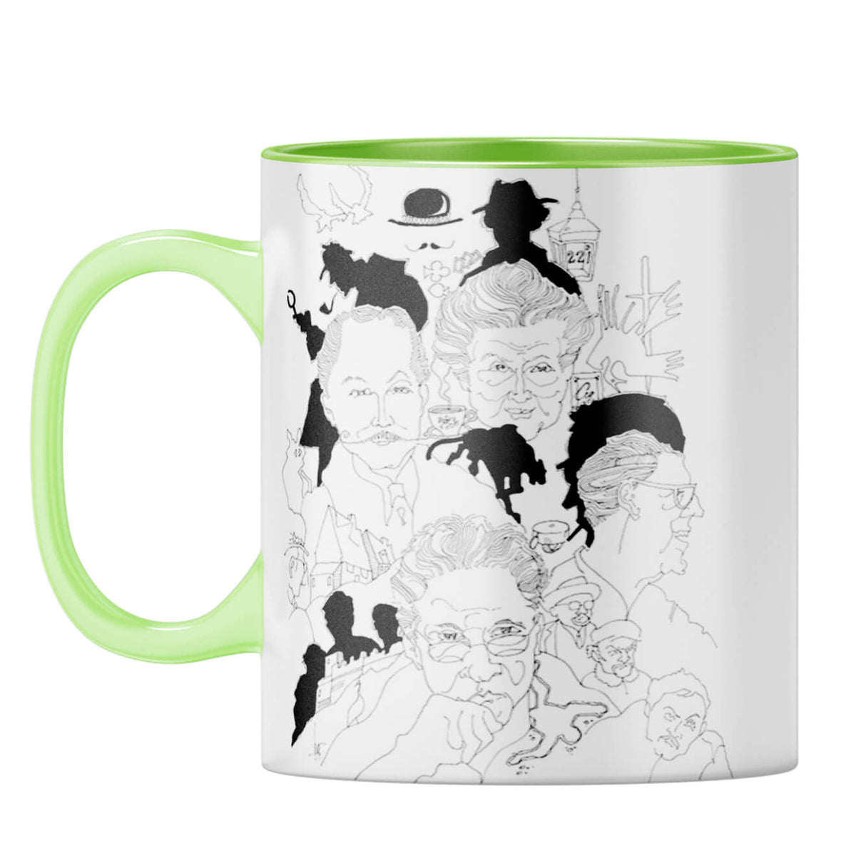 Indro's Art Great Detectives Coffee Mug Light Green