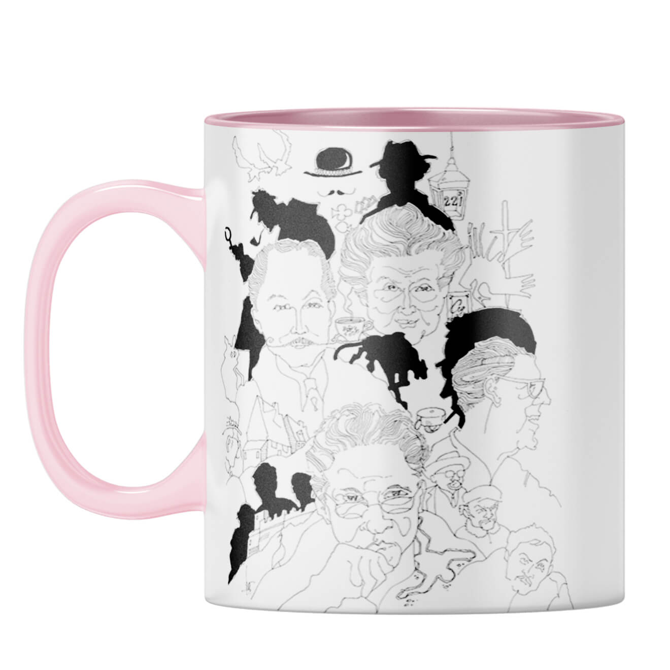 Indro's Art Great Detectives Coffee Mug Pink
