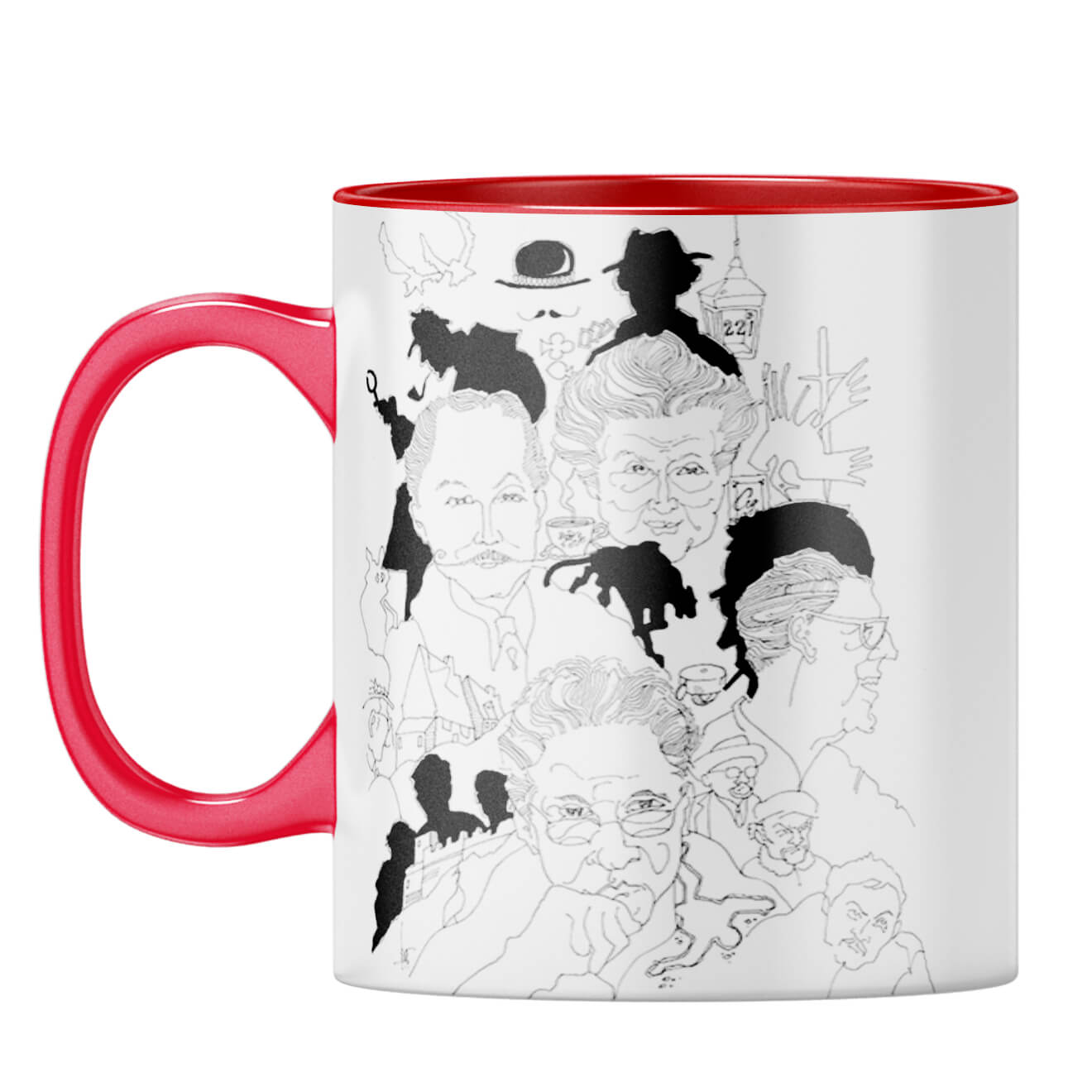 Indro's Art Great Detectives Coffee Mug Red