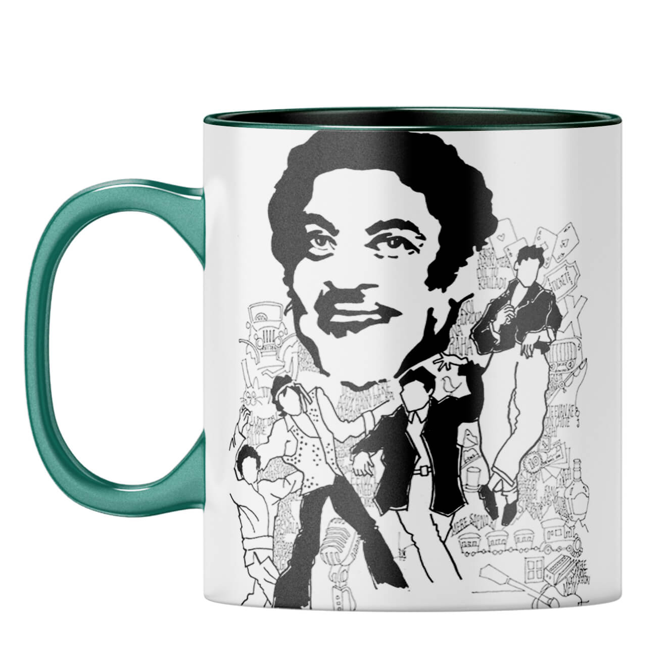 Indro's Art Kishore Kumar Coffee Mug Dark Green