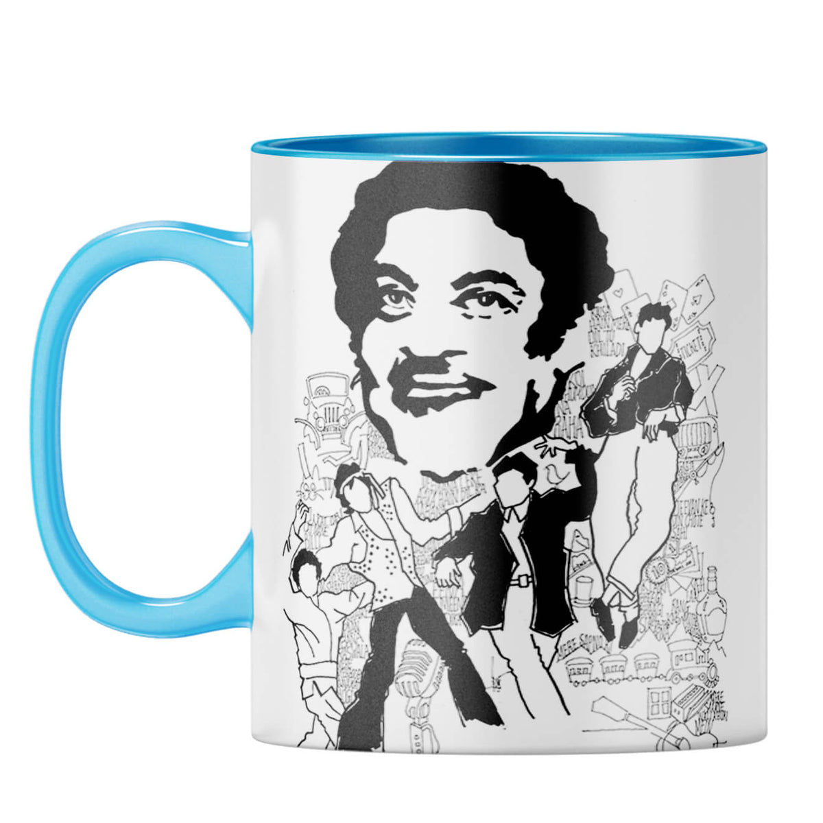 Indro's Art Kishore Kumar Coffee Mug Light Blue