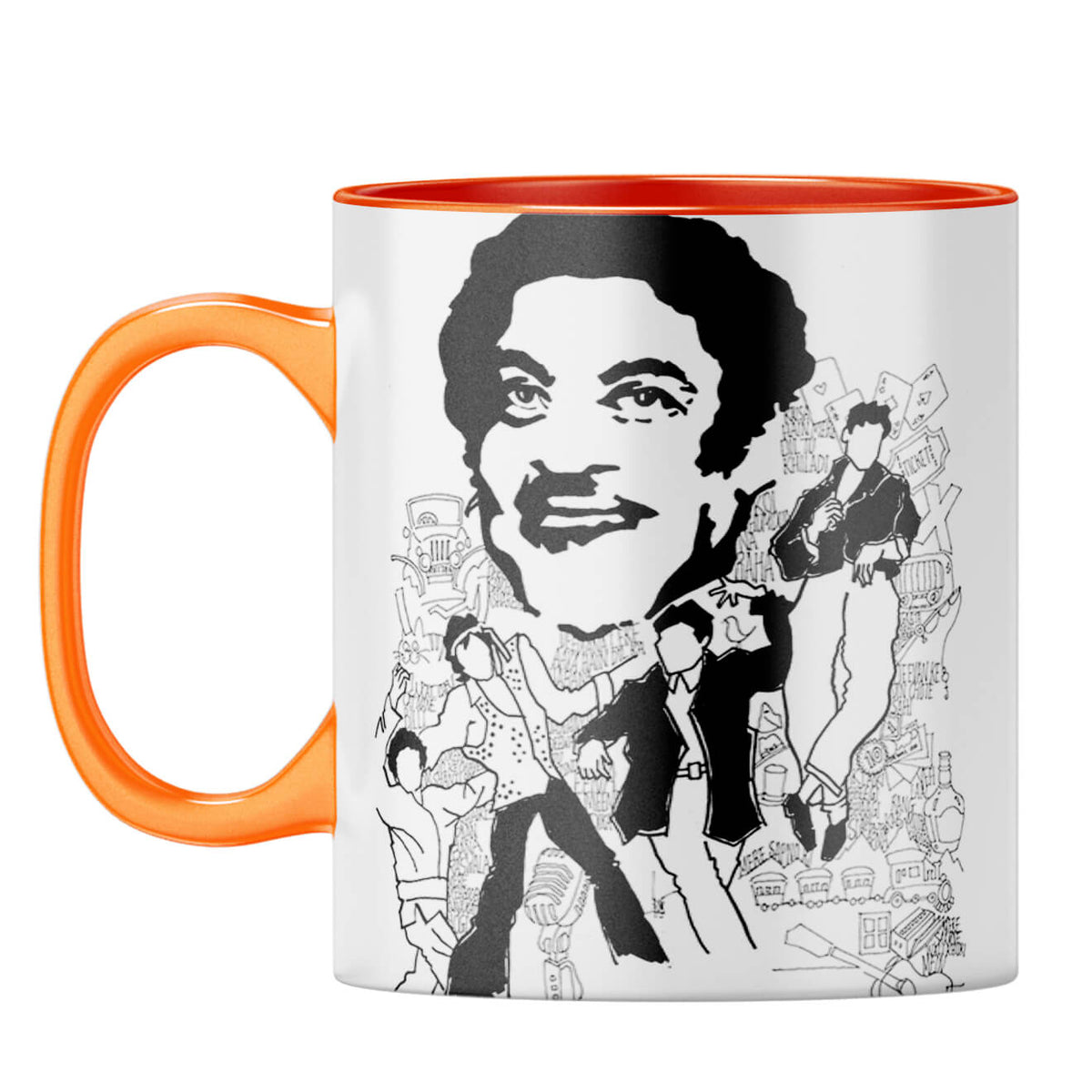 Indro's Art Kishore Kumar Coffee Mug Orange