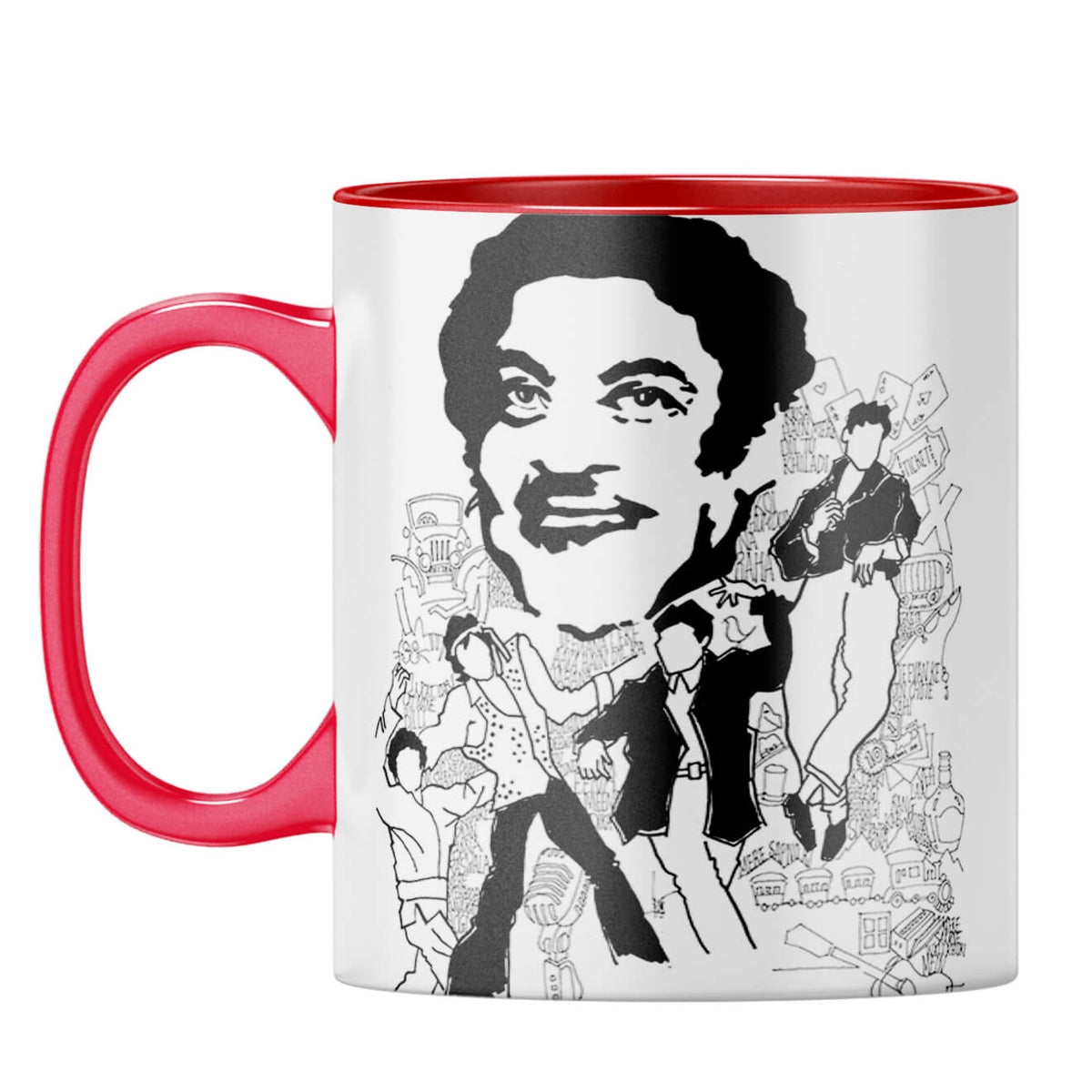 Indro's Art Kishore Kumar Coffee Mug Red