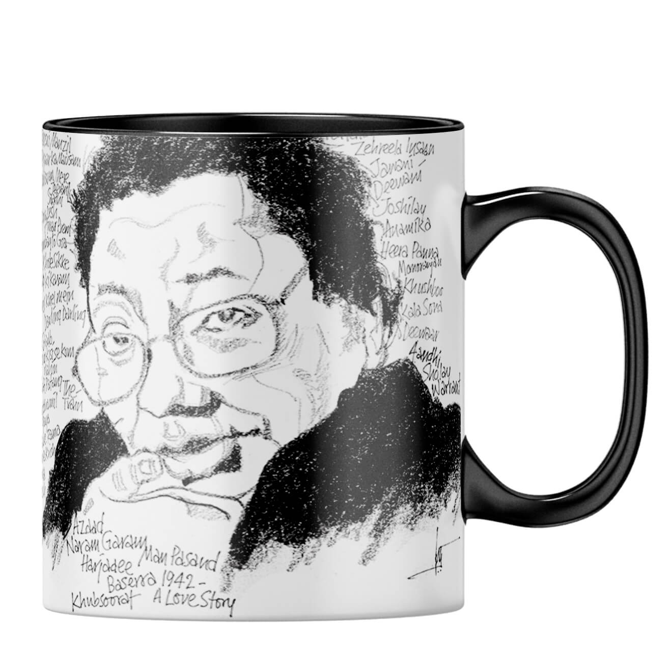 Indro's Art RD Burman Coffee MugB-Black