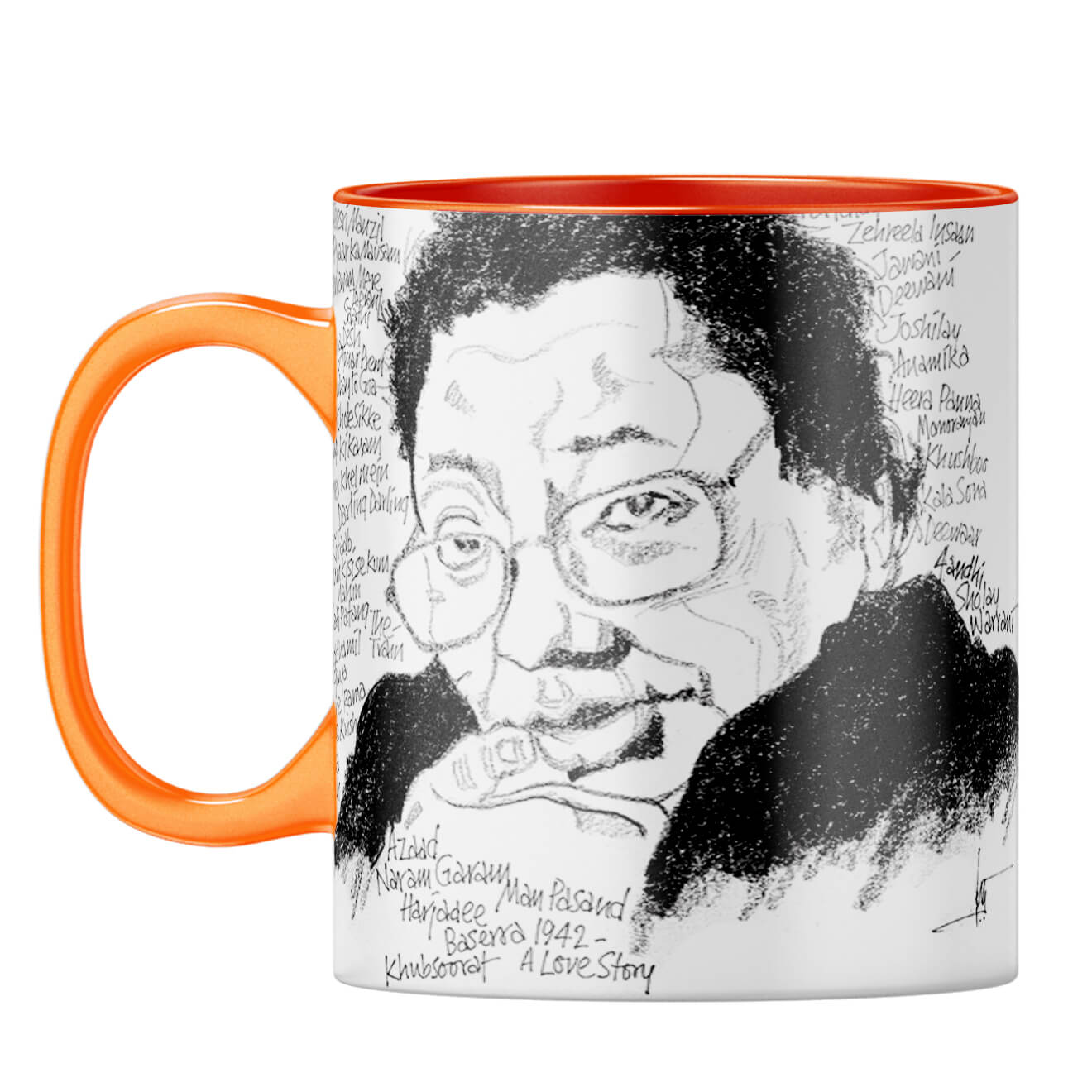 Indro's Art RD Burman Coffee Mug Orange