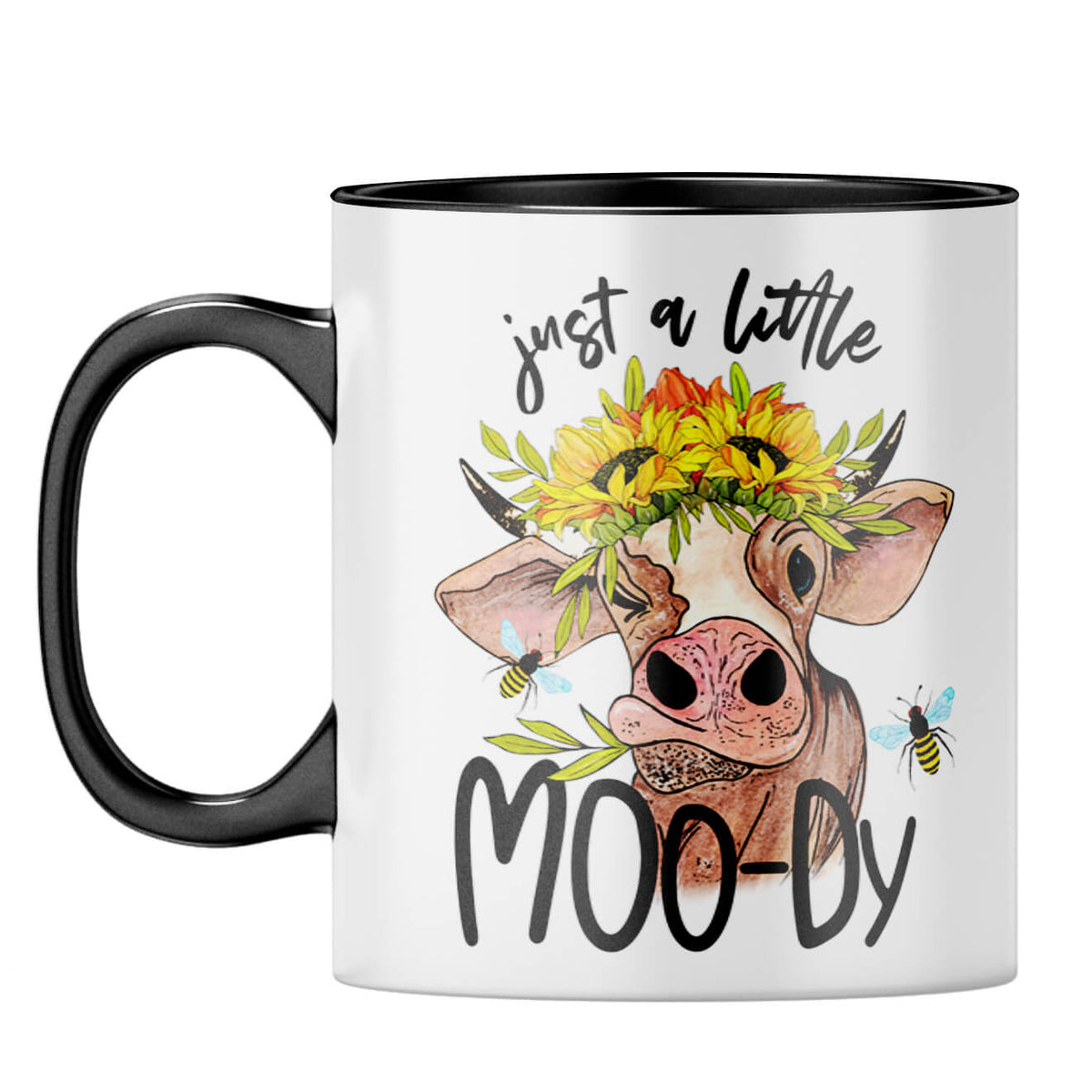 Just a Little Moody Coffee Mug Black
