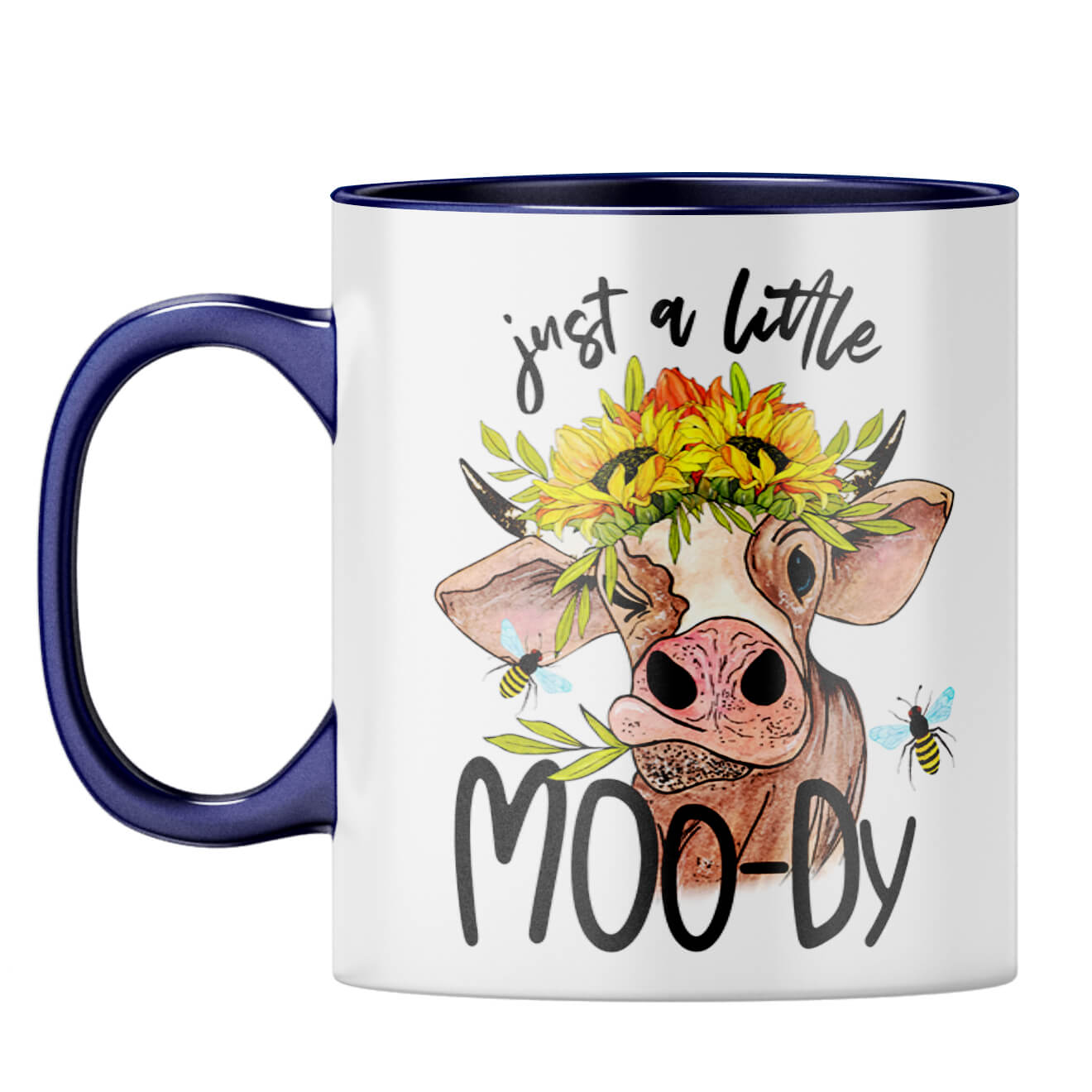 Just a Little Moody Coffee Mug Dark Blue