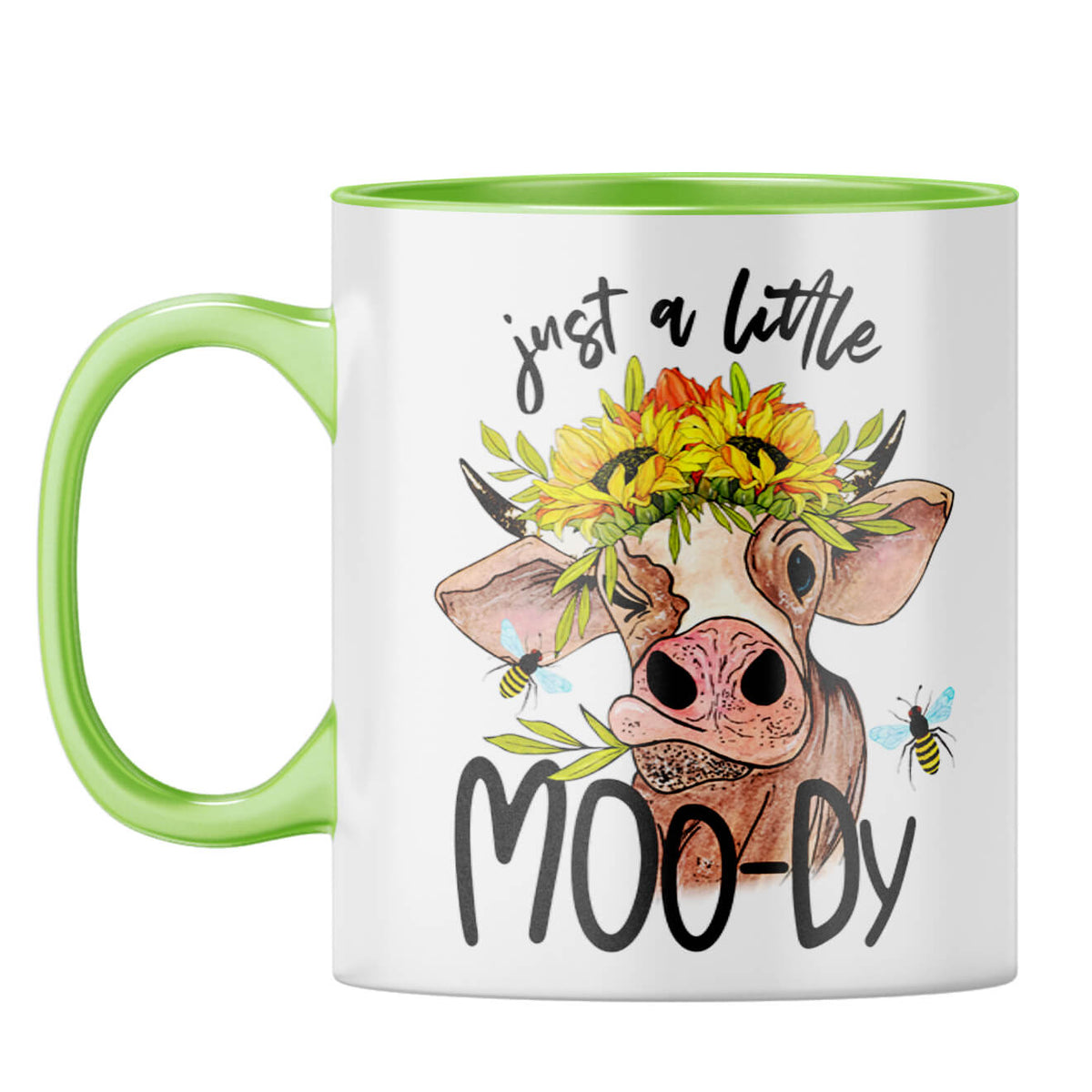 Just a Little Moody Coffee Mug Light Green