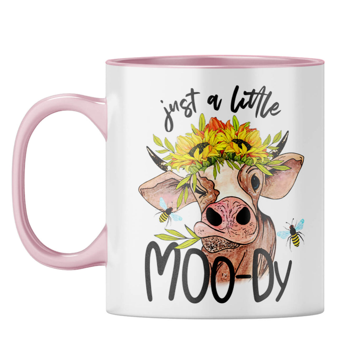 Just a Little Moody Coffee Mug Pink