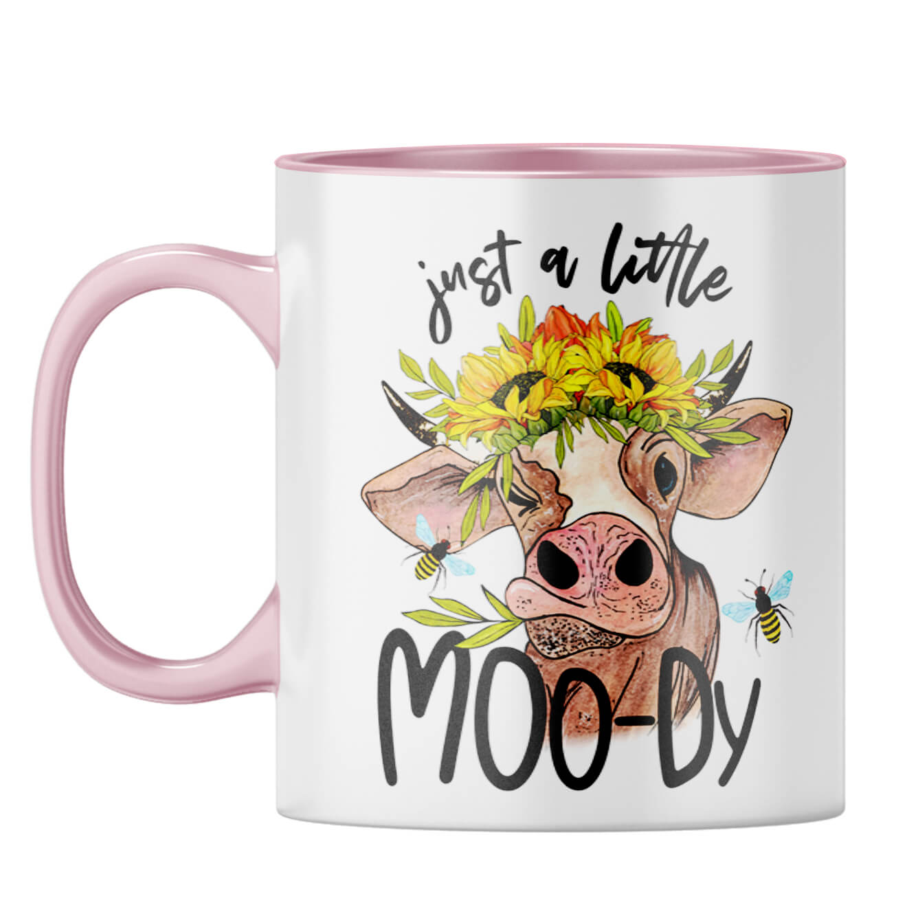 Just a Little Moody Coffee Mug Pink
