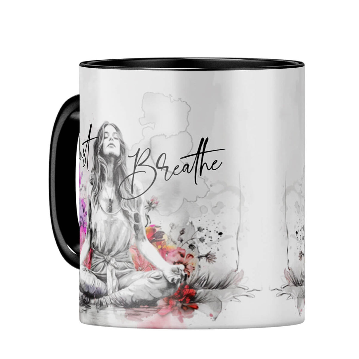Just Breathe Coffee Mug Black