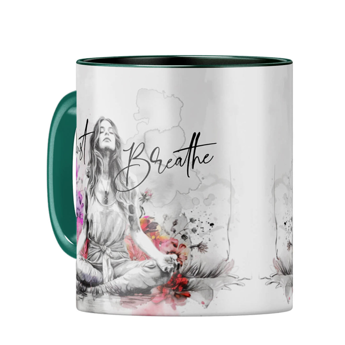 Just Breathe Coffee Mug Dark Green